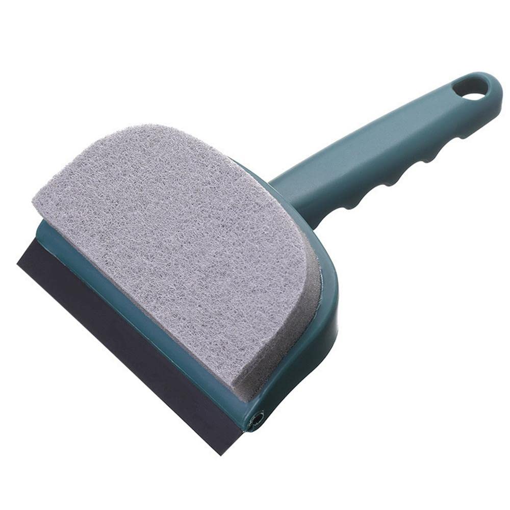 Leeonz Double Sided Glass Cleaning Brush - 2 in 1 Portable Sponge Window Wiper Scrubber - Effective Glass Washing Tool (Green) - Perfect for Home Windows, Mirrors, Shower Doors & Car Glass