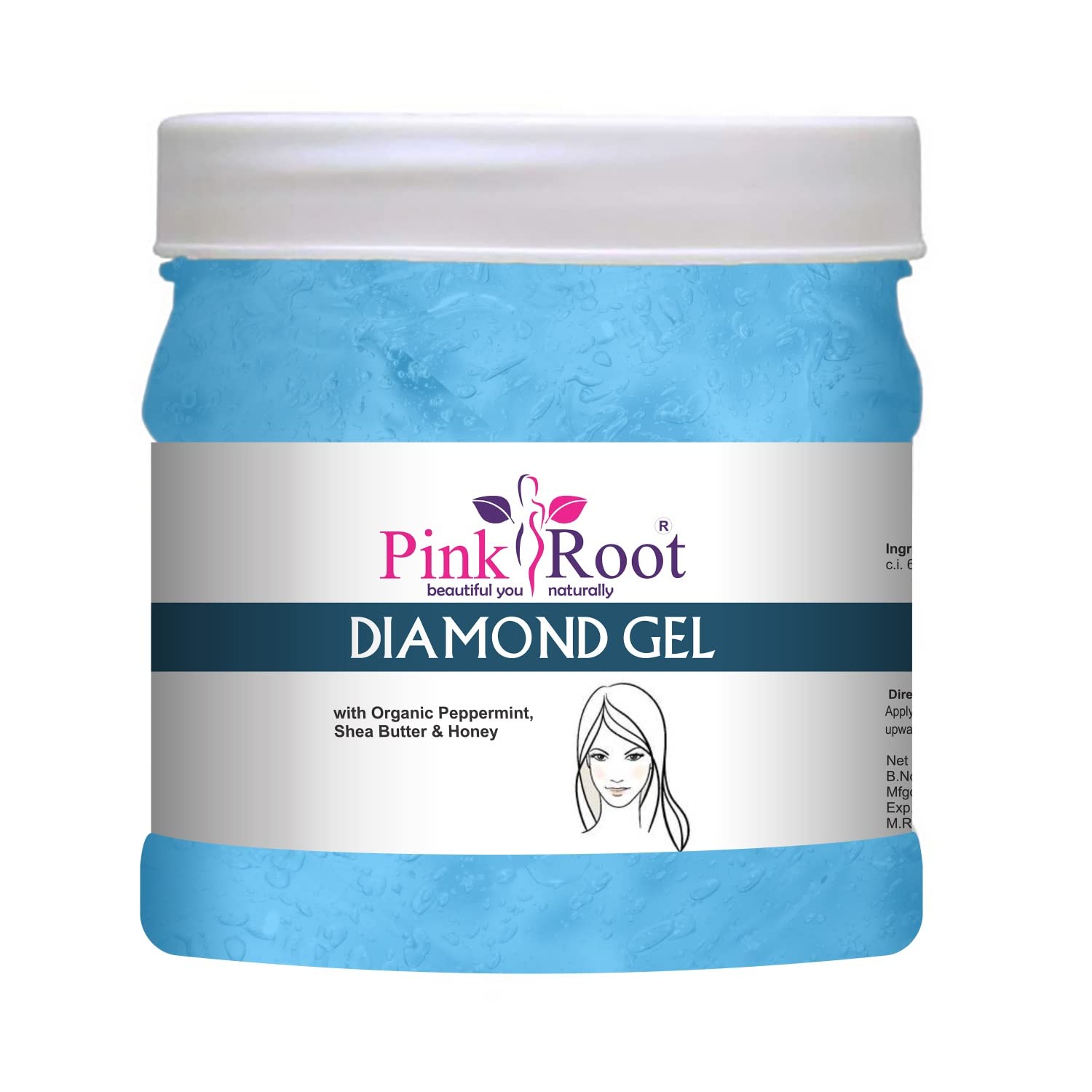 Pink Root Diamond Gel 500g with Tea Tree Mud Mask 500g - Hydrating Skincare Set for Acne Treatment & Pore Cleansing | Perfect for Spa Day & At-Home Facial Care