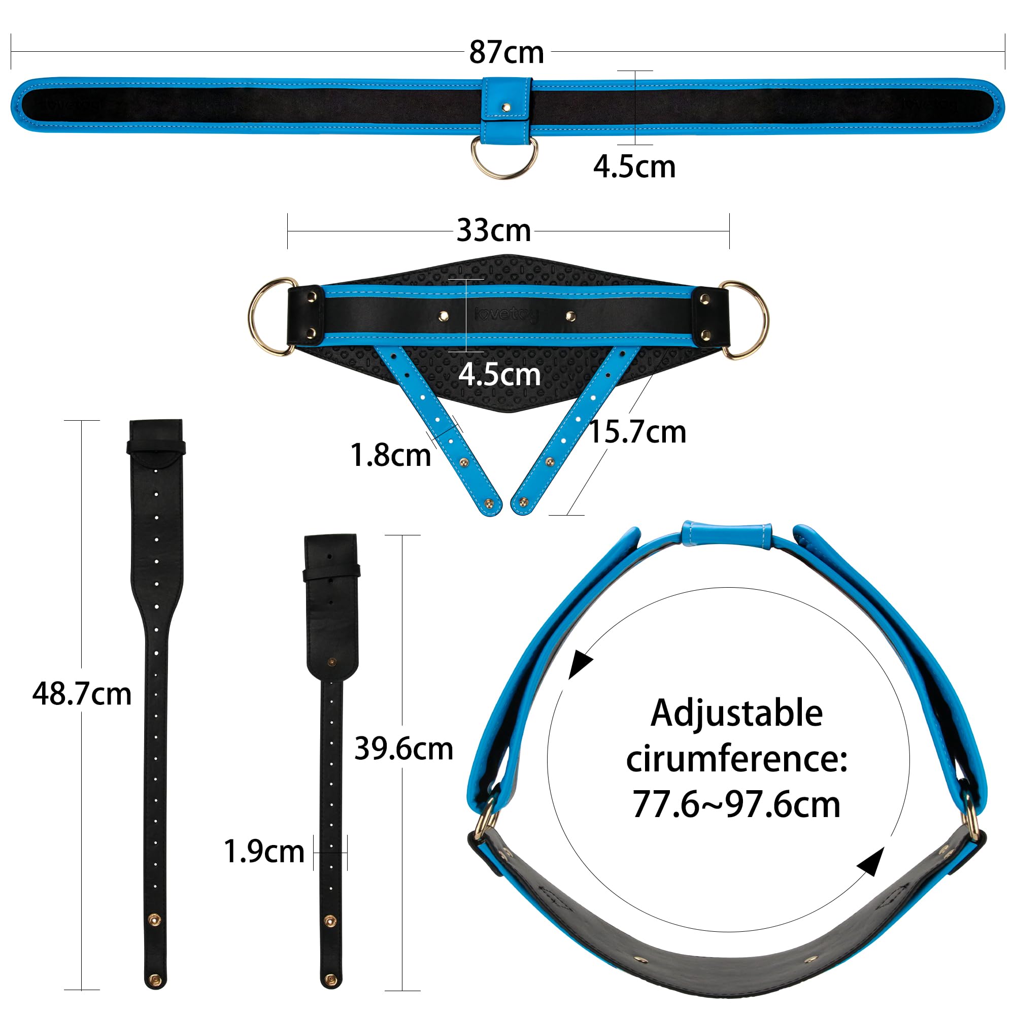 Adjustable Leather Strap On Dildo Harness Set - 10