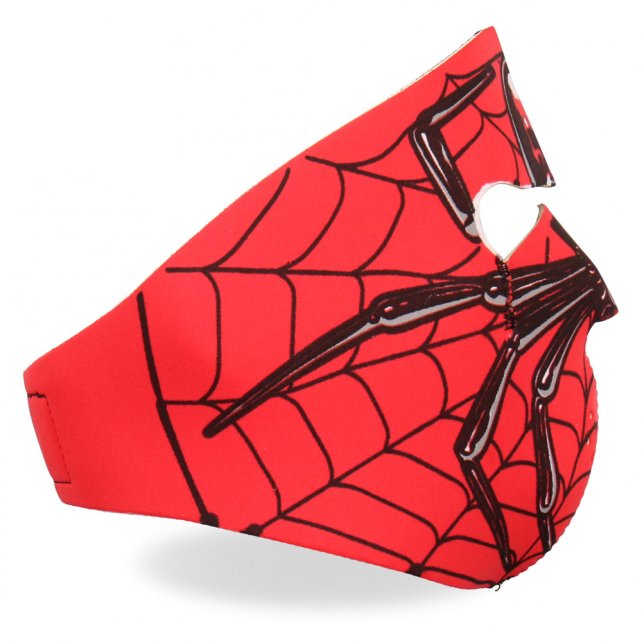 Hot Leathers Spider Neoprene Face Mask - Black Widow Web Design for Motorcycle Riding, Cosplay & Halloween Costume Accessories
