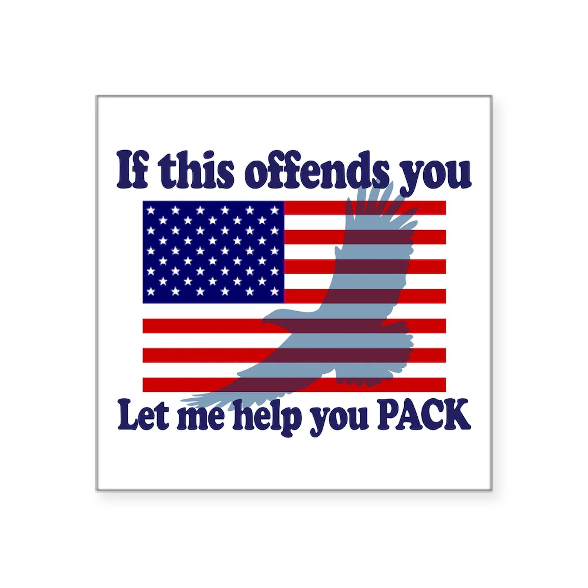 Patriotic Eagle Flag Square Sticker 3x3 Inch - American Pride Car Decal Bumper Sticker for Cars, Trucks, Laptops & Windows | Perfect for 4th of July, Veterans Day & Sporting Events