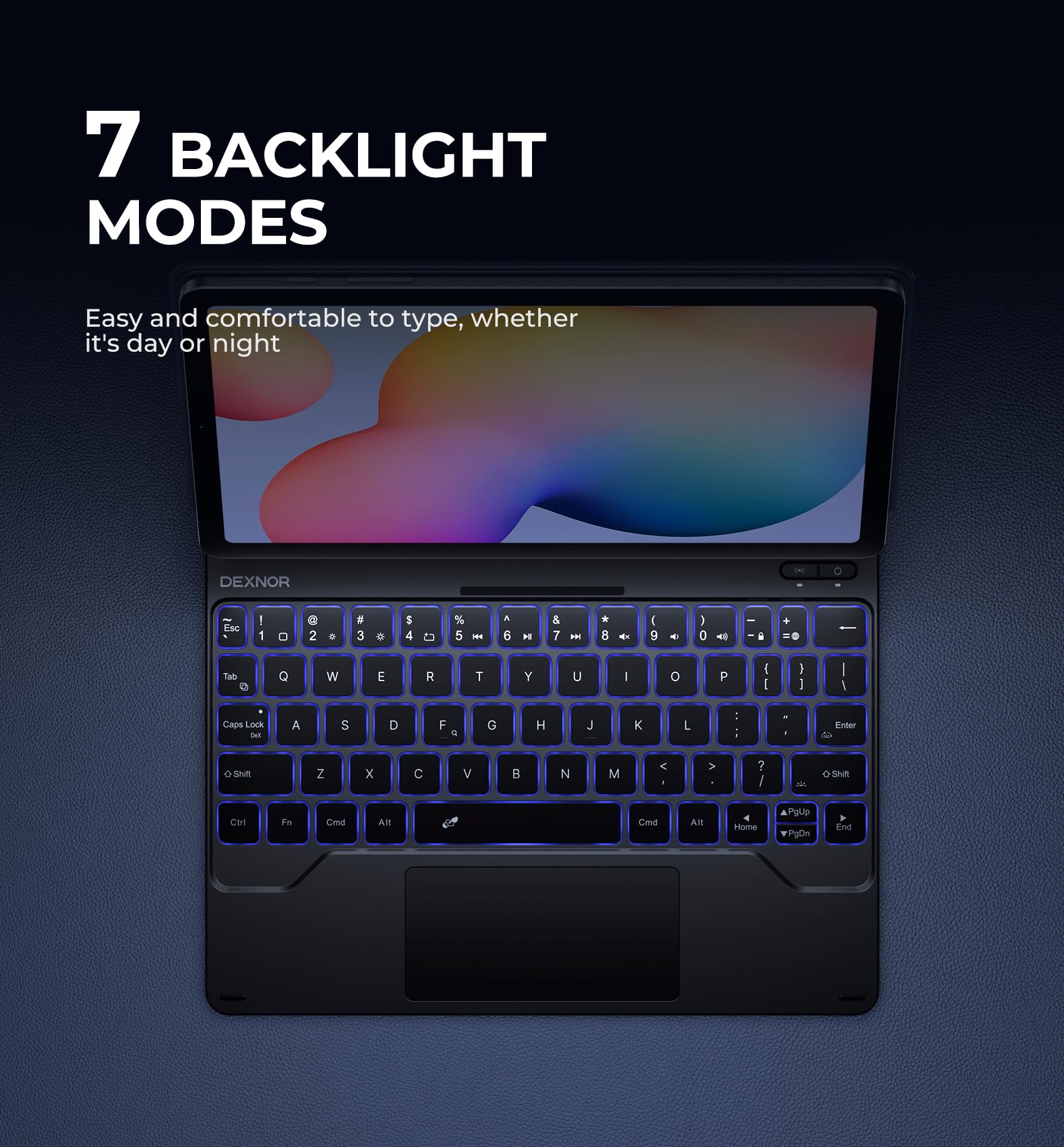 Dexnor Bluetooth Keyboard Case for Samsung Galaxy Tab S6 Lite 10.4 Inch (2020/2022/2024) - Backlit Keyboard with Multi-Touch Trackpad, Magnetic Floating Stand & S Pen Holder - Perfect for Work, Study & Travel - Black