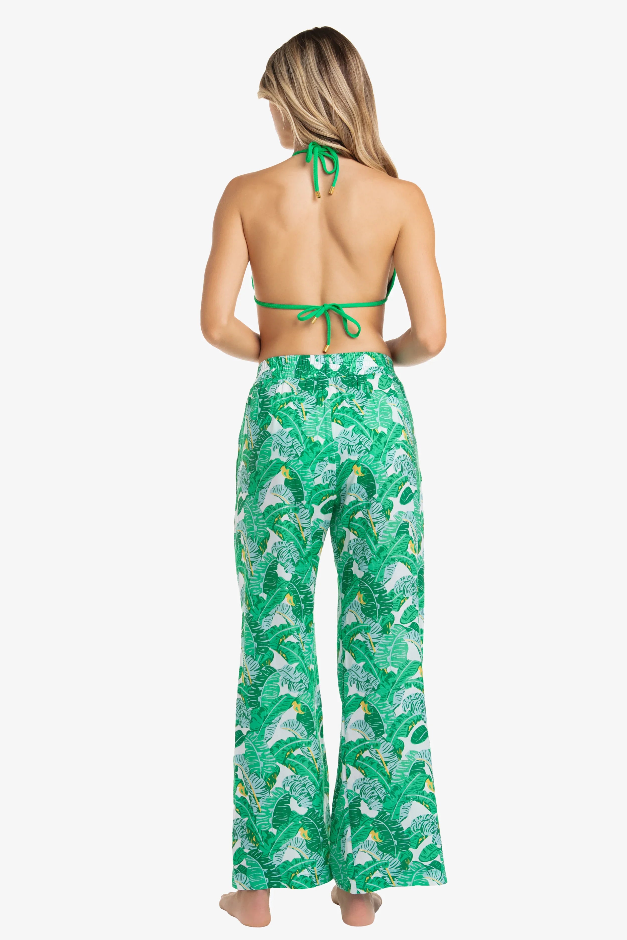 Lauren Pants for Women - Stylish Banana Leaf Print High Waisted Trousers | Perfect for Casual Wear, Office Outfits & Summer Vacations