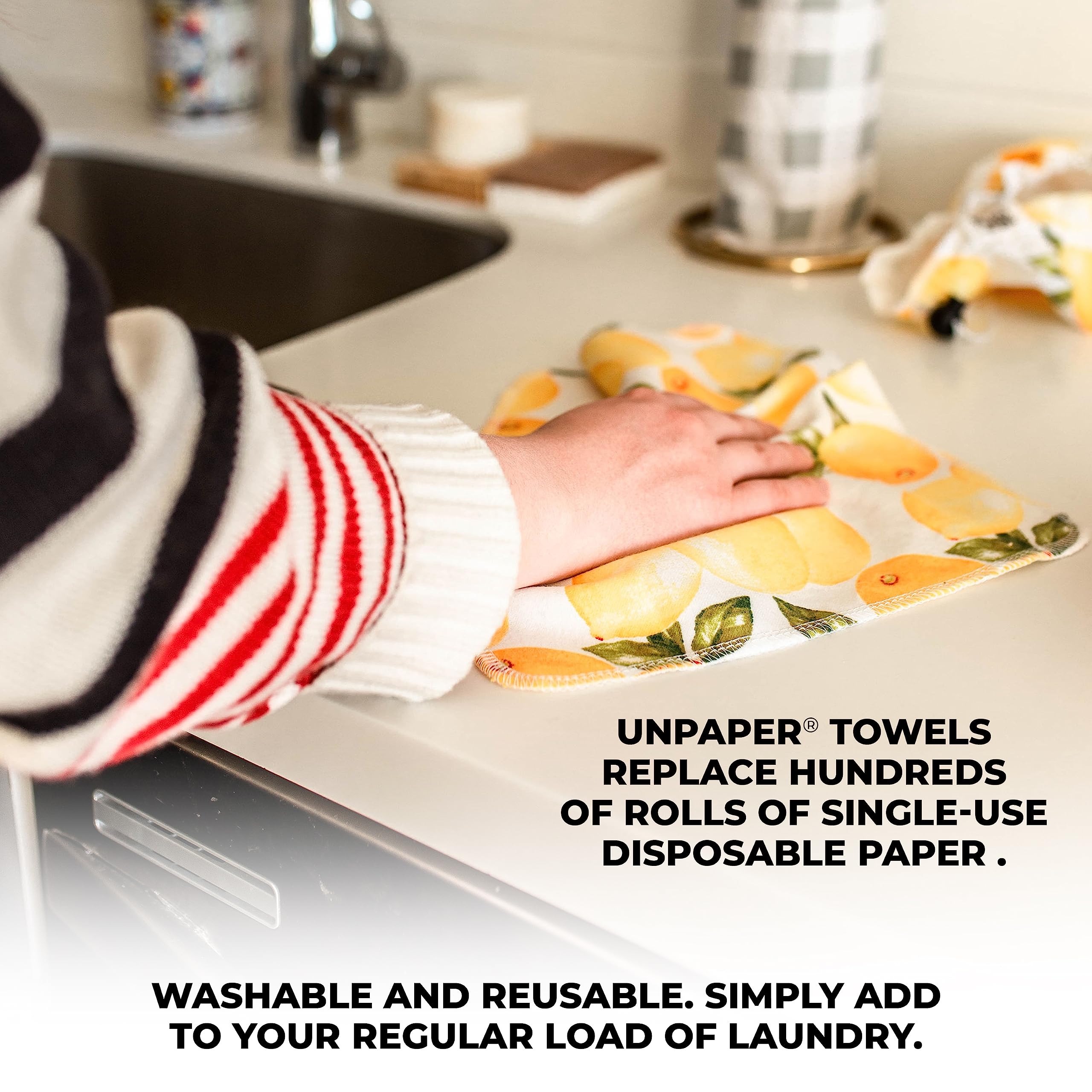Marley's Monsters UNpaper Towels - 24 Count Reusable Cotton Towels Roll | Eco-Friendly, Tree-Free, Washable Kitchen Towels for Sustainable Cleaning (Volcano Pattern) | Perfect for Home, Kitchen, and Zero-Waste Lifestyle