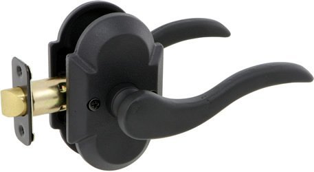 Left-Handed Sandcast Door Lever Entry Handle - Aged Black Finish for Vintage & Rustic Home Doors | Perfect for Farmhouse, Cottage & Traditional Interior Styles