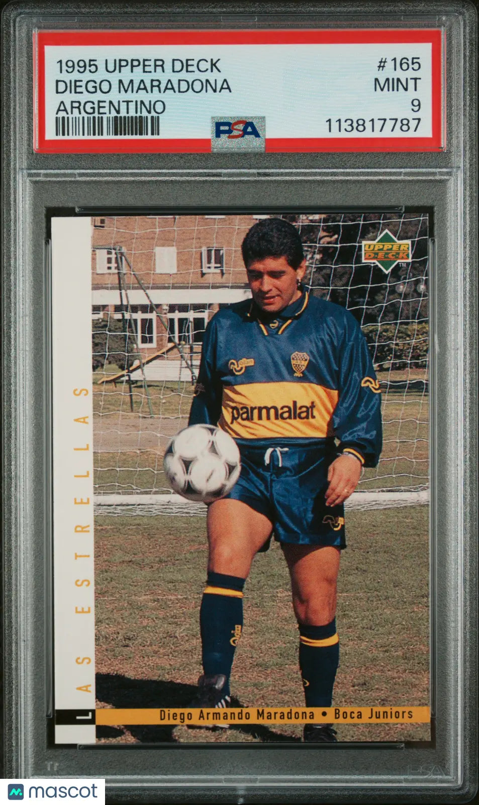 1995 Upper Deck Futbol Argentino Diego Maradona 1st Jersey PSA 9 #165 - Rare Soccer Trading Card for Collectors & Fans - Perfect for Display, Investment & Memorabilia Collections