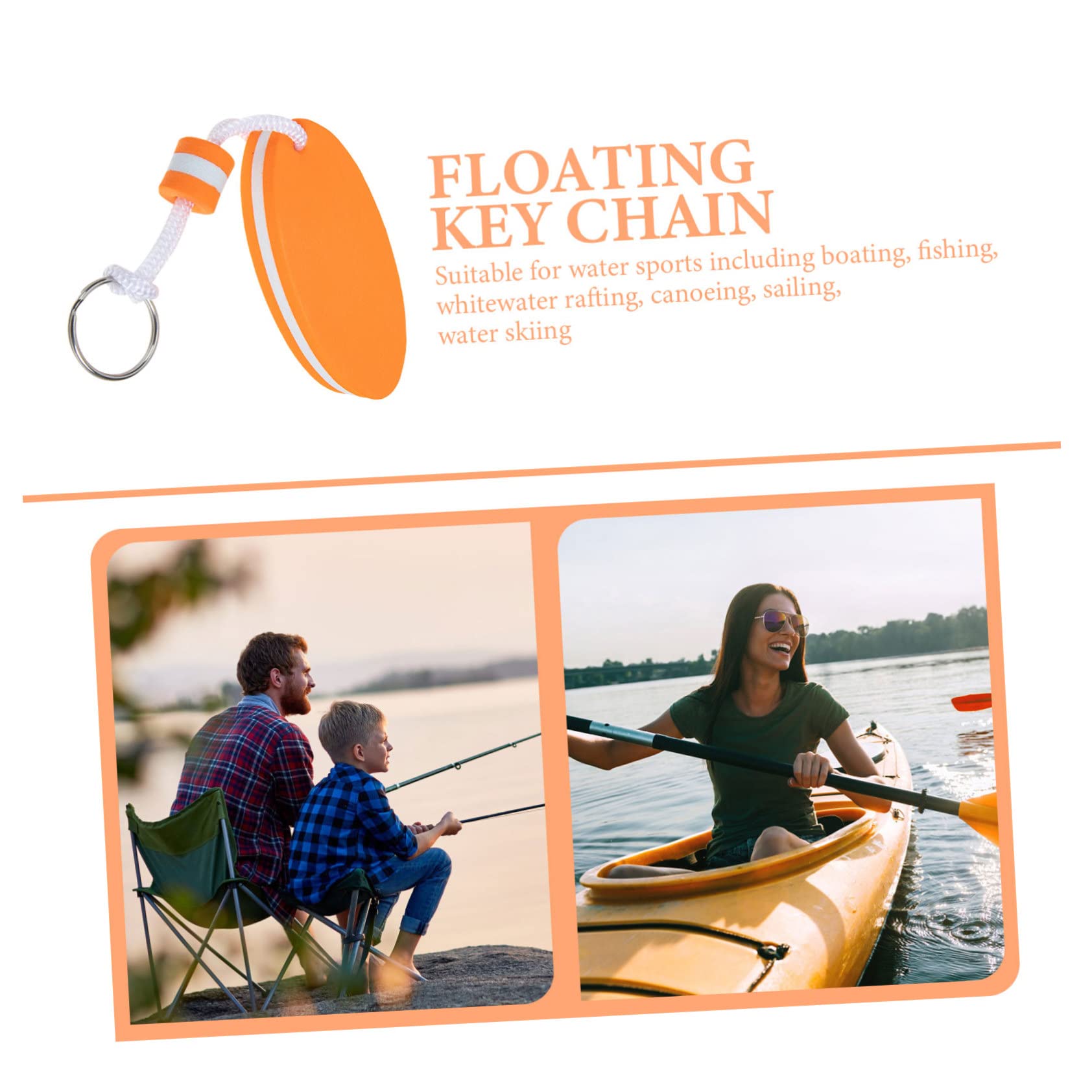 12 Pack Floating Keychains for Boat Keys - Waterproof Surfboard Keyring with EVA Foam Holder - Perfect for Boating, Surfing, Swimming & Water Sports Accessories