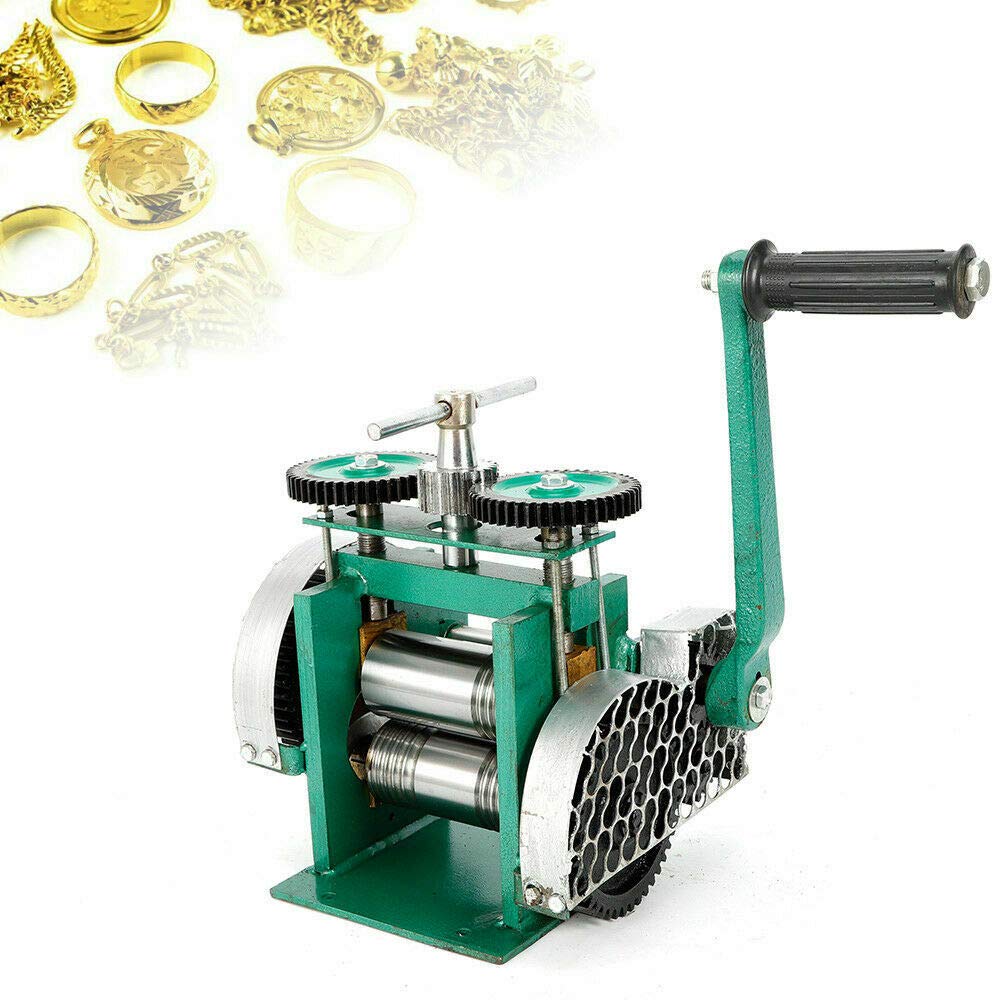 Jewelry Rolling Mill Machine - Manual Combination Rolling Mill for Metal Sheet, Wire & Flat Pressing - Jewelry Press & Tabletting Tool for DIY Jewelry Making - Perfect for Crafting Rings, Bracelets & Metal Art