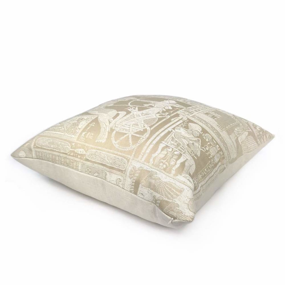 Egyptian Pharaoh Cream Beige Pillow Cover - Luxurious 18x18 Inch Decorative Throw Pillow Case for Sofa, Bed, Couch - Boho Home Decor & Living Room Accessories