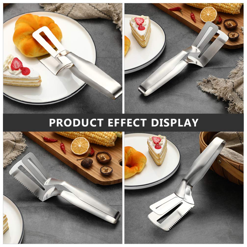 DOITOOL 2-Pack Stainless Steel Food Tongs - Bread Clip, Serving Tongs, BBQ & Steak Clamps for Kitchen, Cooking & Grilling | Perfect for Restaurants, Picnics & Home Use