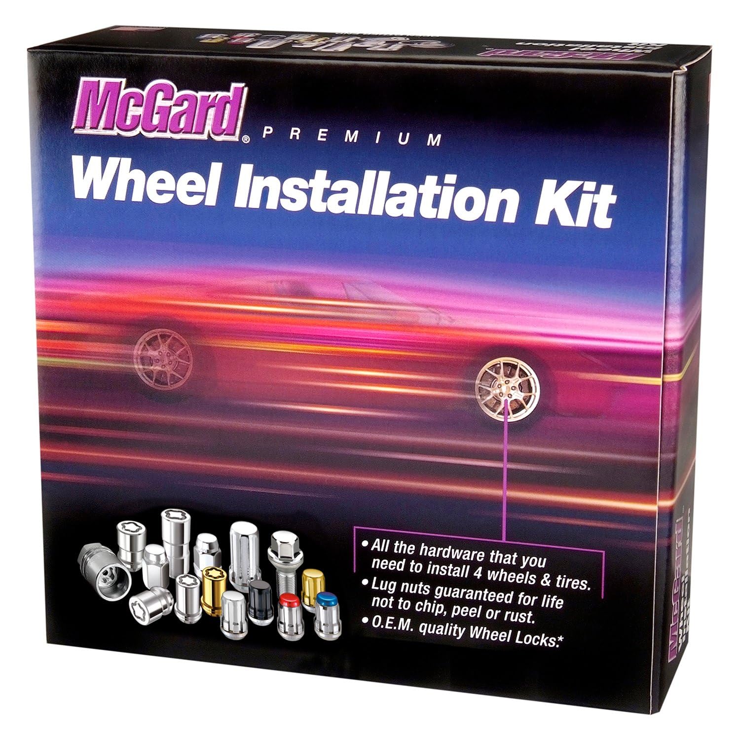 McGard 65630 Chrome SplineDrive 6 Lug Wheel Installation Kit - 20 Lug Nuts, Installation Tool, 4 Wheel Locks with Key & Storage Pouch (M14 x 1.5 Thread Size) - Perfect for Truck, SUV & Off-Road Vehicle Wheel Security