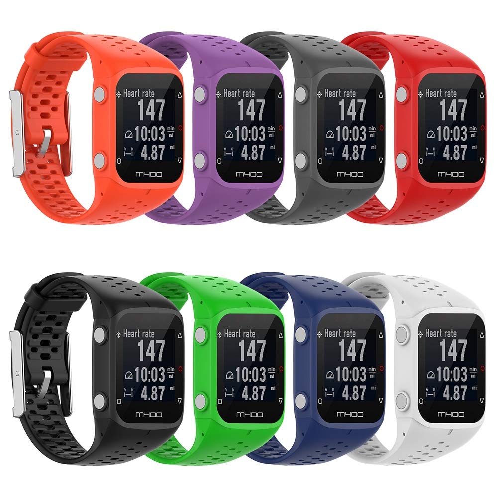 Polar M400/M430 Silicone Watch Band - Soft Adjustable Strap for Sports & Fitness