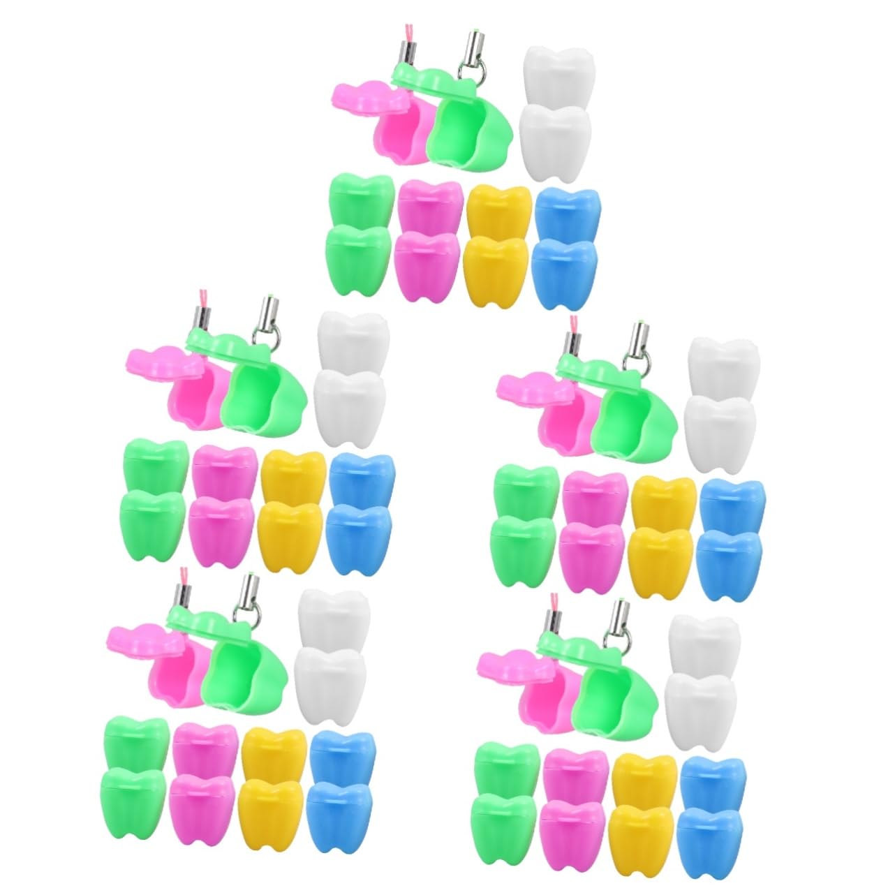 HAPINARY 60 Pcs Tooth Fairy Storage Box - Lost Tooth Holder Necklace for Boys & Girls - Plastic Keepsake Container for Baby Teeth - Perfect for Tooth Fairy Gifts & First Tooth Milestones