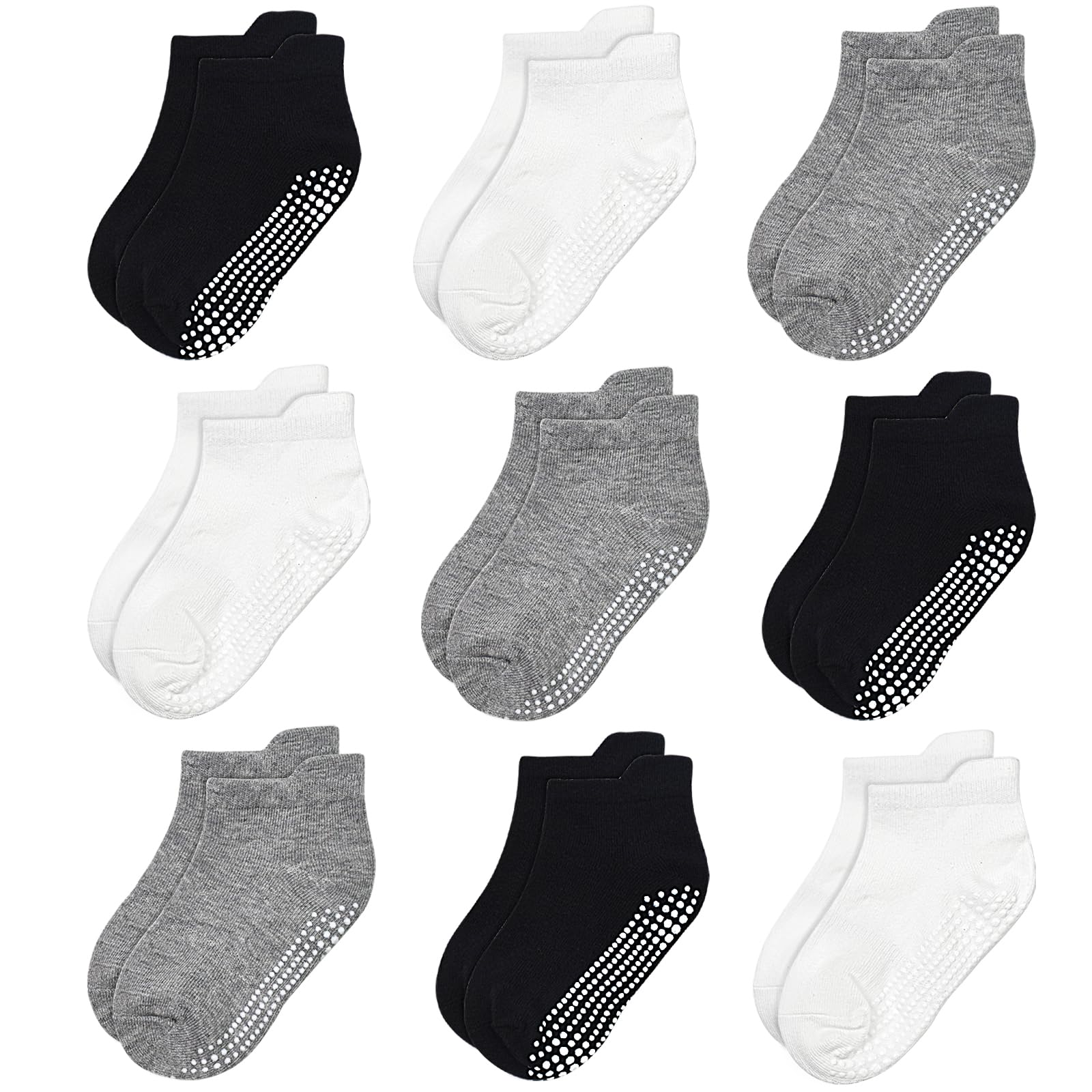 Non-Slip Baby Toddler Ankle Socks with Grippers - Anti-Skid Grip Boys & Girls Socks - Low Cut Infant Socks for Crawling, Walking & Playtime
