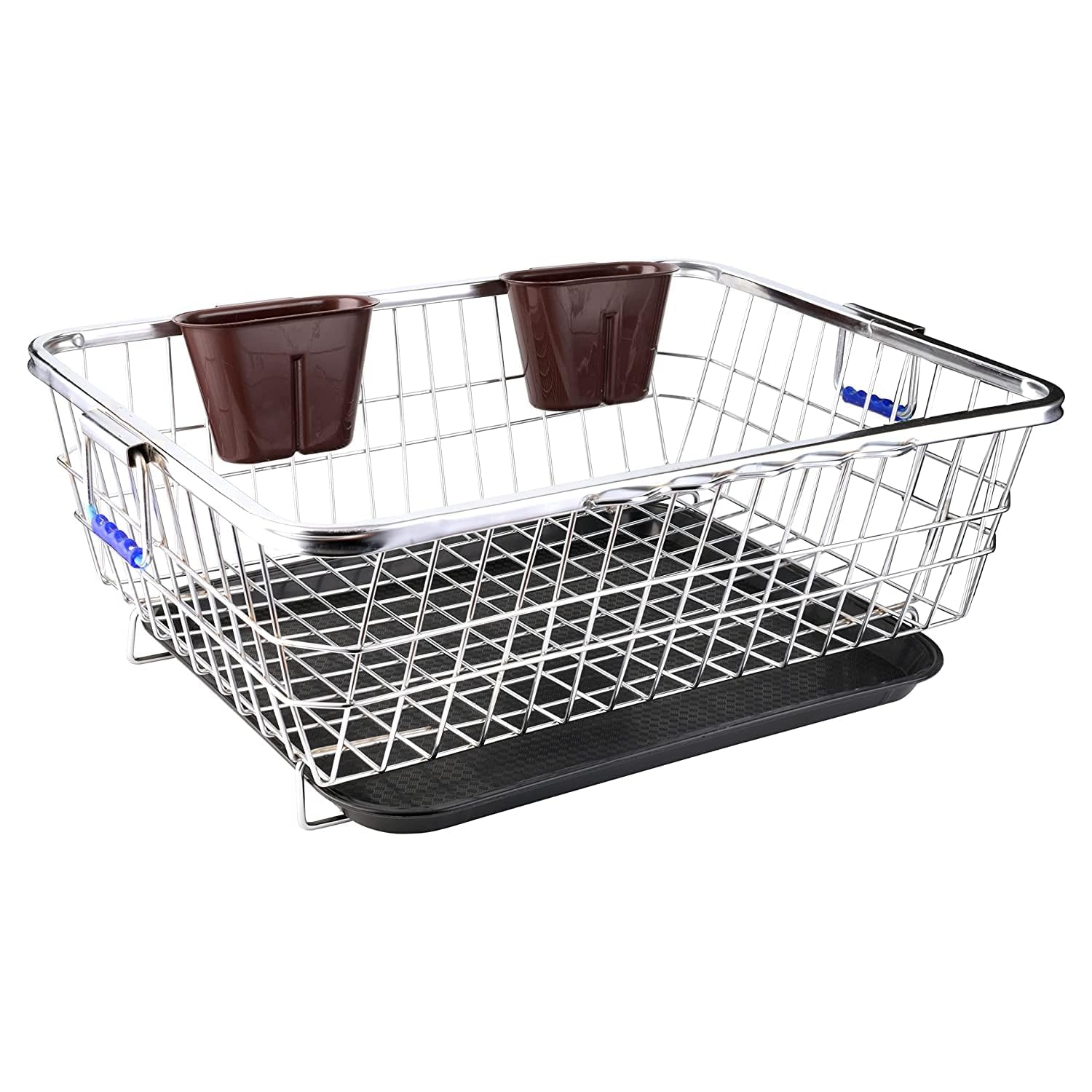 Stainless Steel Dish Drainer Rack 60x47x23cm for Kitchen Sink Countertop - Utensil & Plate Drying Stand