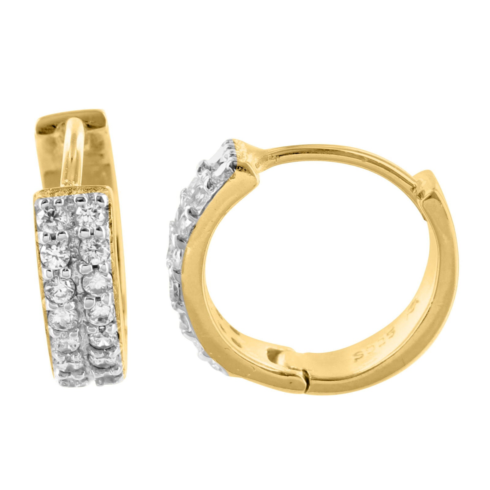 Lab Grown Diamond 14K Gold Plated 925 Sterling Silver Hoop Earrings for Women - Perfect for Everyday Wear, Parties & Special Occasions