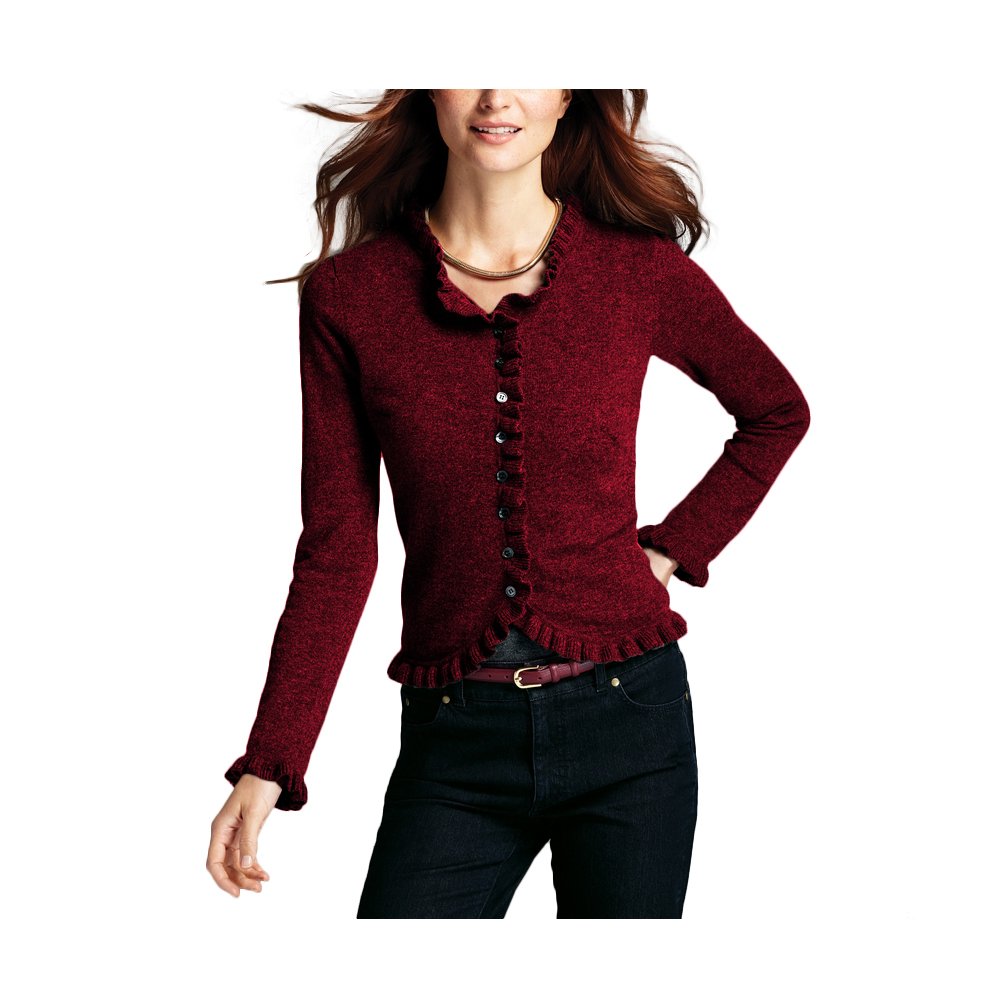 Parisbonbon Women's 100% Cashmere Sweater - Soft Crew Neck Cardigan in Dark Red, Size 5X - Perfect for Office Wear, Casual Outfits & Winter Layering