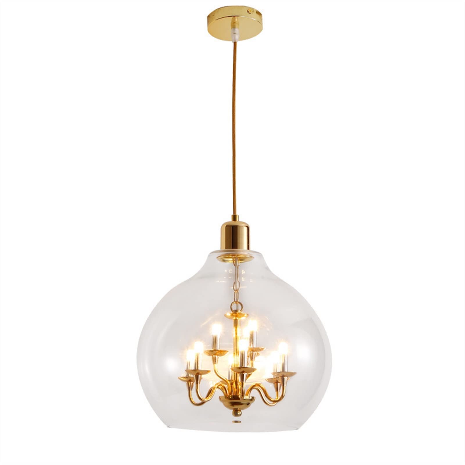 Modern Glass Ball Ceiling Pendant Light - Nordic Minimalist Chandelier for Restaurant, Bar, Bedroom & Living Room - Gradient Blue Luxury Lighting Fixture for Home Decor and Commercial Spaces
