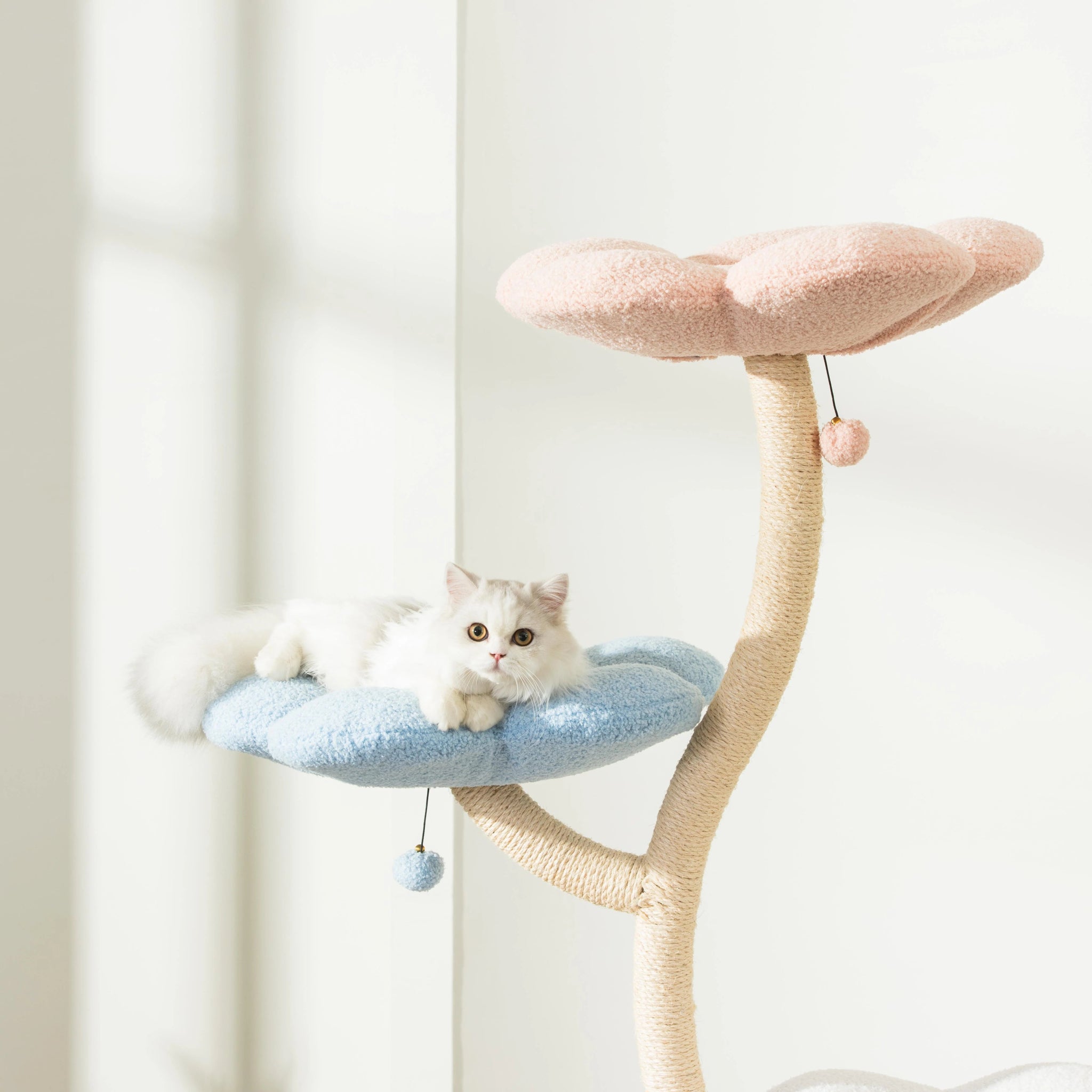 Premium 4-Tier Fairy Cat Tower with Designer Flower Perches - Stylish & Durable Cat Tree for Indoor Play, Climbing, and Lounging - Perfect for Small Spaces and Multi-Cat Homes