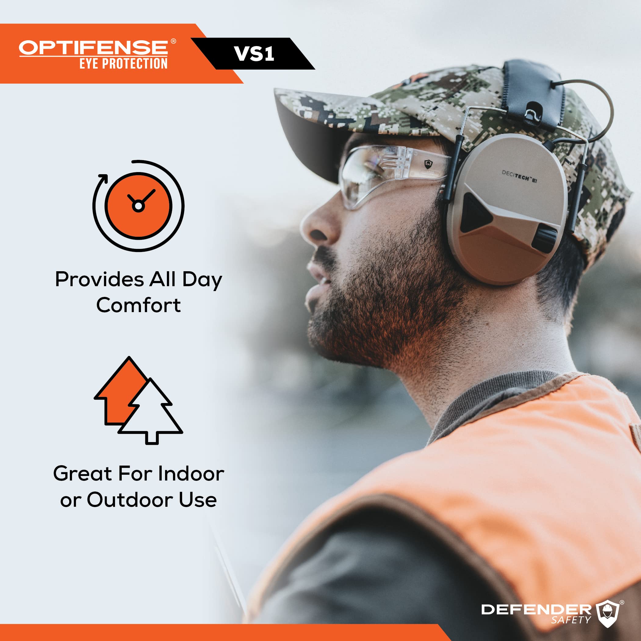 Defender Safety VS1 Protective Safety Glasses 30 Pack - ANSI Z87.1 Certified, Anti-Scratch & Impact Resistant Polycarbonate Lenses - Ideal for Construction, Woodworking, and Industrial Safety Use