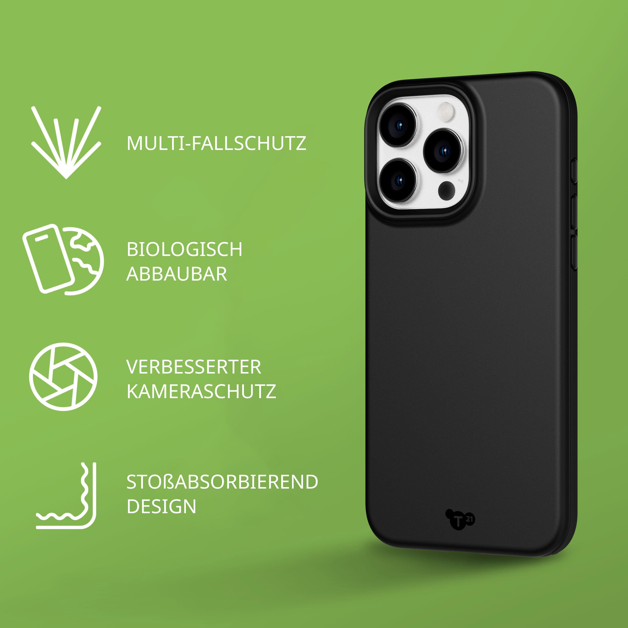 Tech21 Evo Lite Case for iPhone 15 Pro Max - Black Slim Protective Phone Cover with TPU & Biodegradable Materials | 3m Drop Protection | Perfect for Everyday Use, Travel & Outdoor Activities