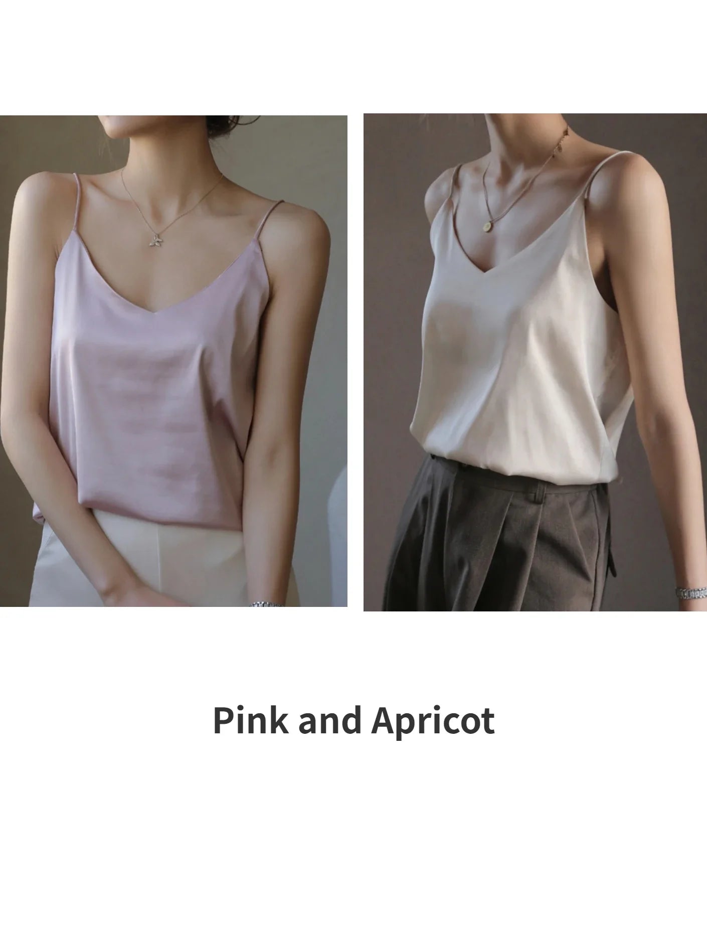 Acetate Satin Grey Camisole for Women - Loose Summer Spaghetti Strap Tank Top with V-Neck & Backless Design | Perfect for Layering, Beachwear & Night Out