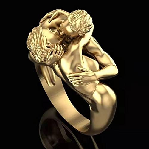 Vintage Couple Rings for Men and Women - Exaggerated Love Series Alloy Matching Bands (Set of 10) - Perfect for Anniversaries, Weddings, and Romantic Gifts