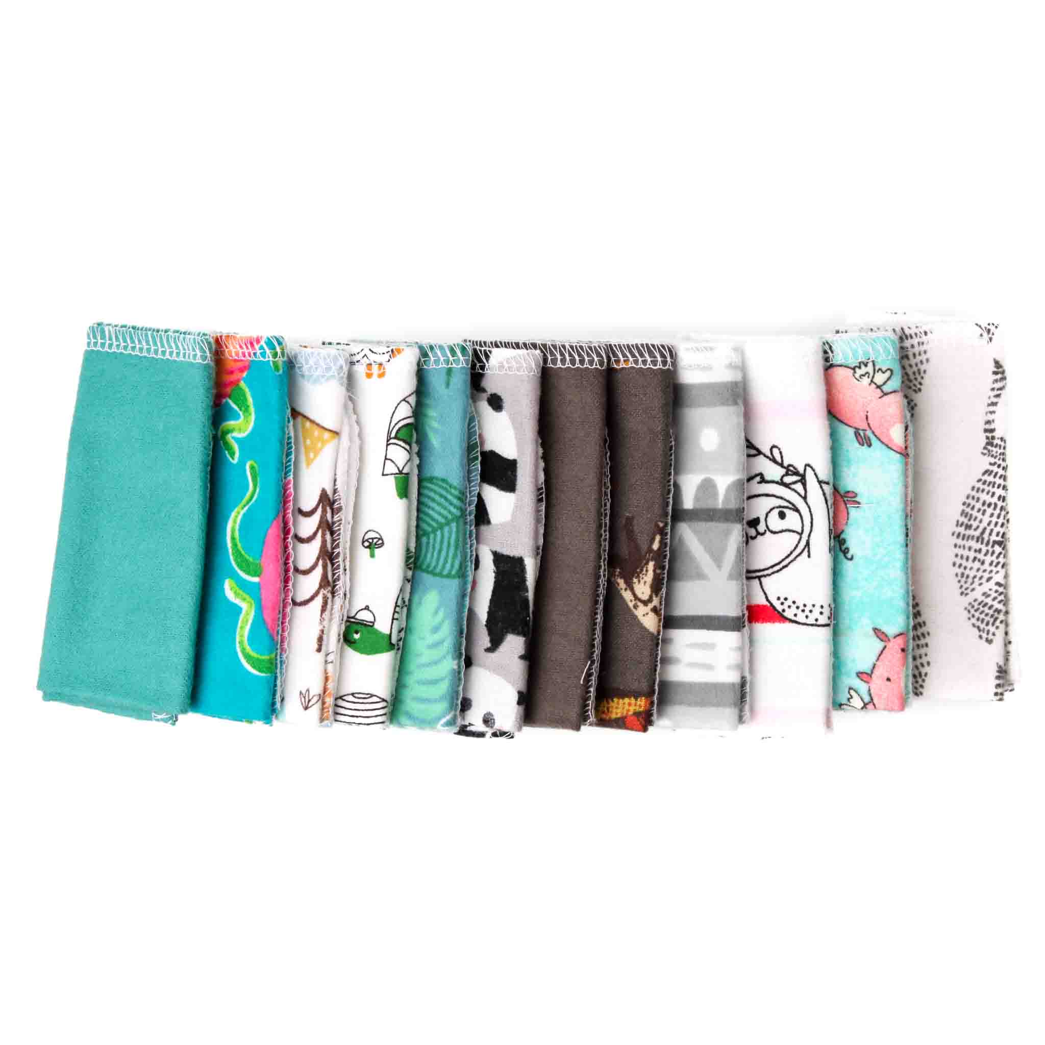 Organic Cotton Baby Cloth Wipes - Soft, Reusable & Eco-Friendly for Diaper Changes, Face Cleaning & Makeup Removal - 12 Pack Hypoallergenic Washable Wipes for Sensitive Skin