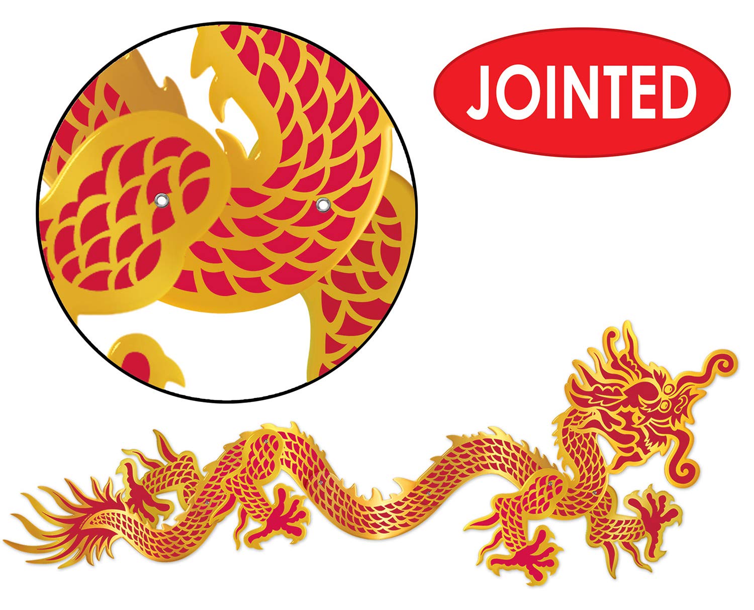 Beistle Red Gold Dragon Cutout - Party Decorations