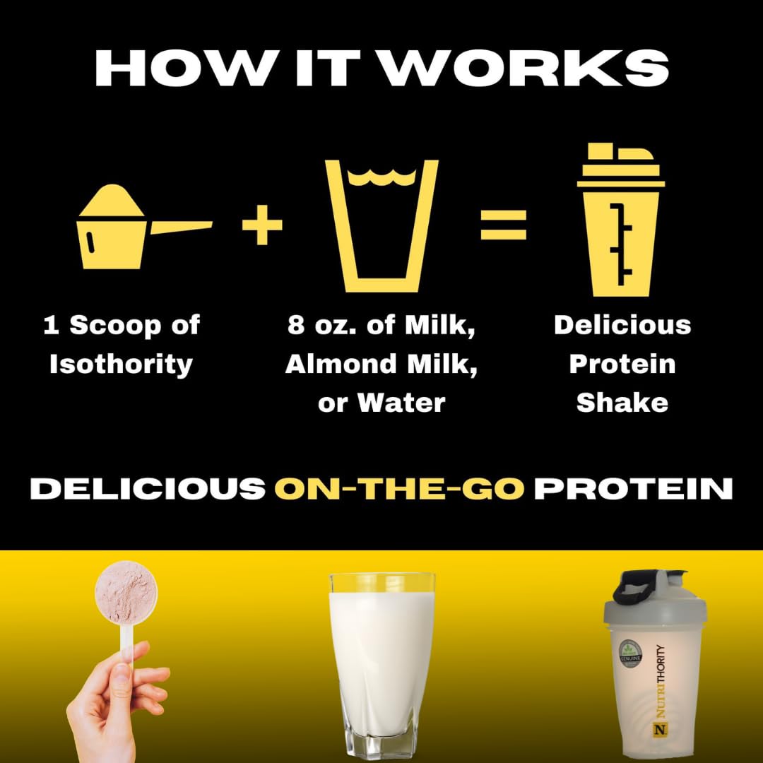 Isothority Whey Protein Isolate Powder - Glazed Donut Flavor, 2 lb (907g) - 25g Protein Per Serving with BCAA for Muscle Growth & Recovery - Low Carb, Fast Absorbing Protein Supplement for Workout & Post-Exercise Recovery - Perfect for Gym, Bodybuilding & Fitness Enthusiasts