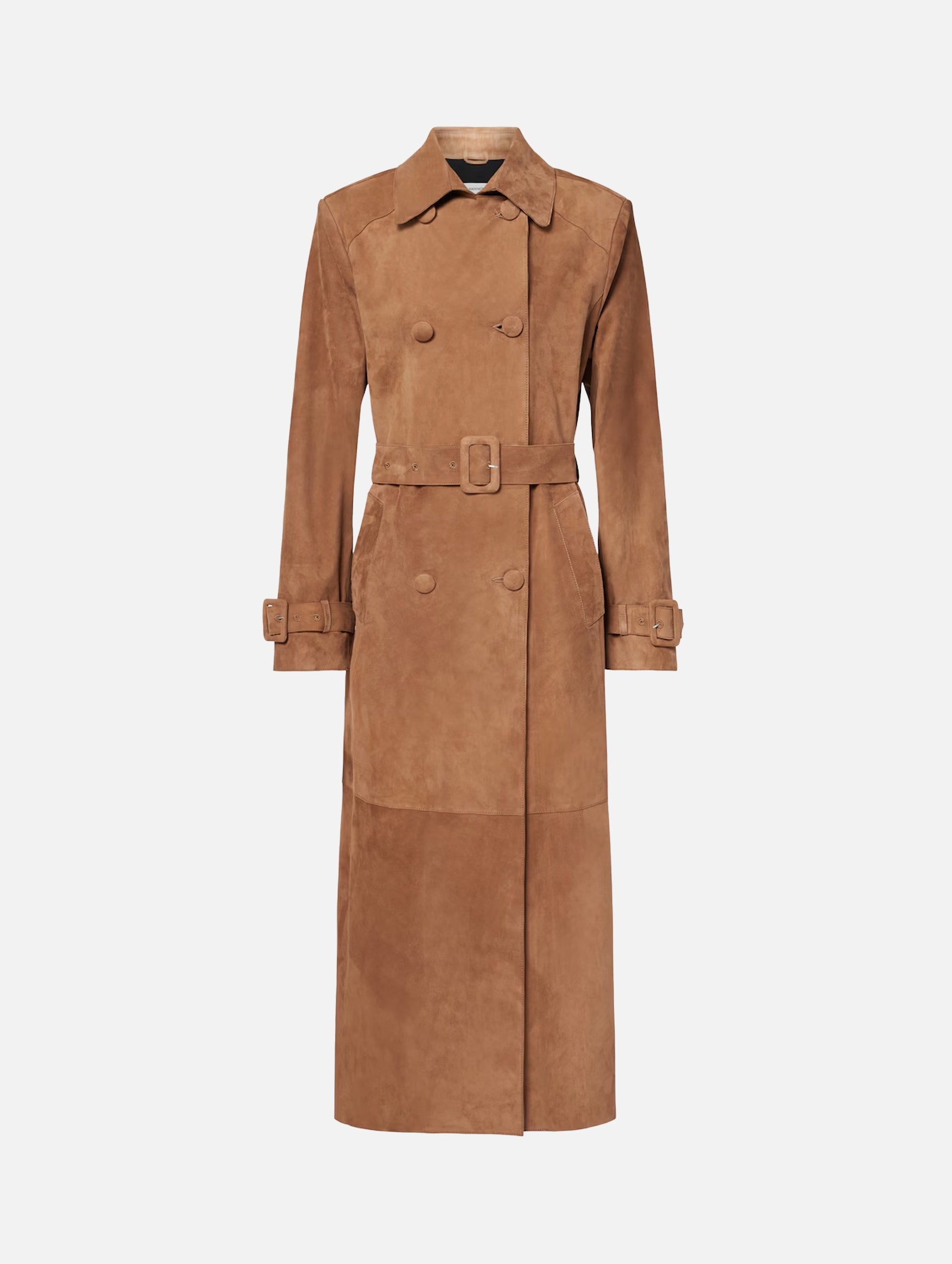 Tate Everyday Suede Trench Coat in Tobacco Brown - Stylish Fall & Winter Outerwear for Women | Perfect for Office, Dating & Casual Outings