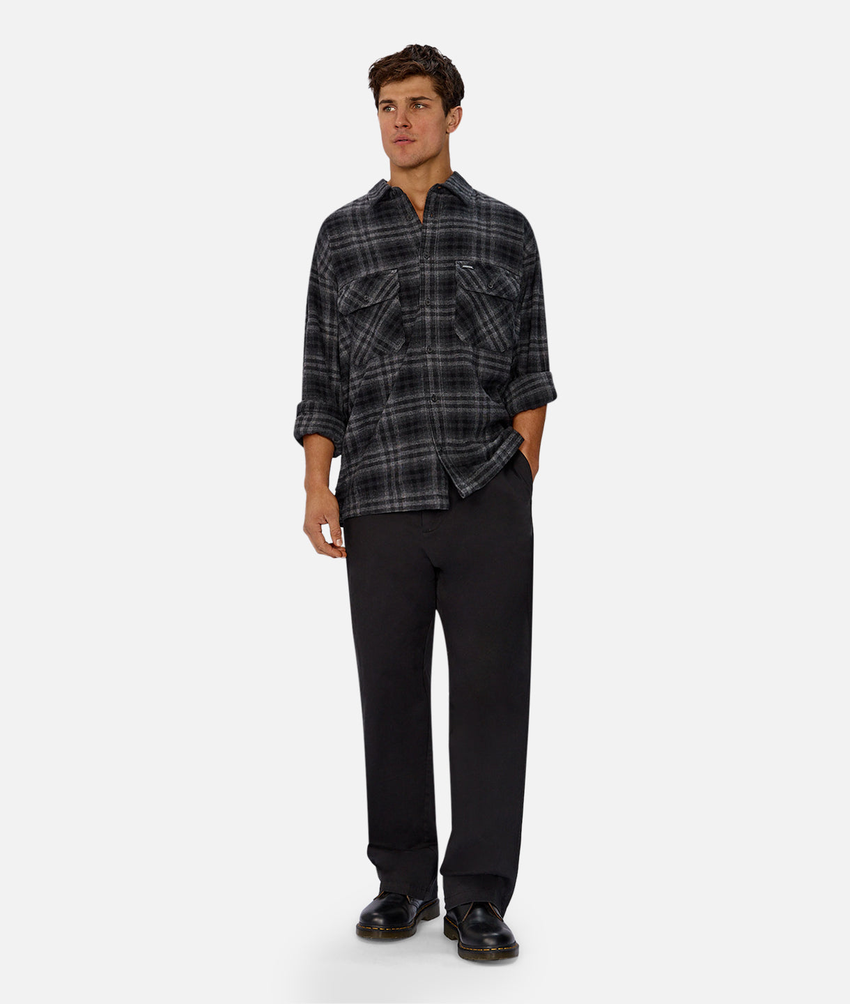 Premium Canton Long Sleeve Shirt for Men - Classic Charcoal Grey Cotton Dress Shirt | Business Casual, Office Wear & Formal Occasions