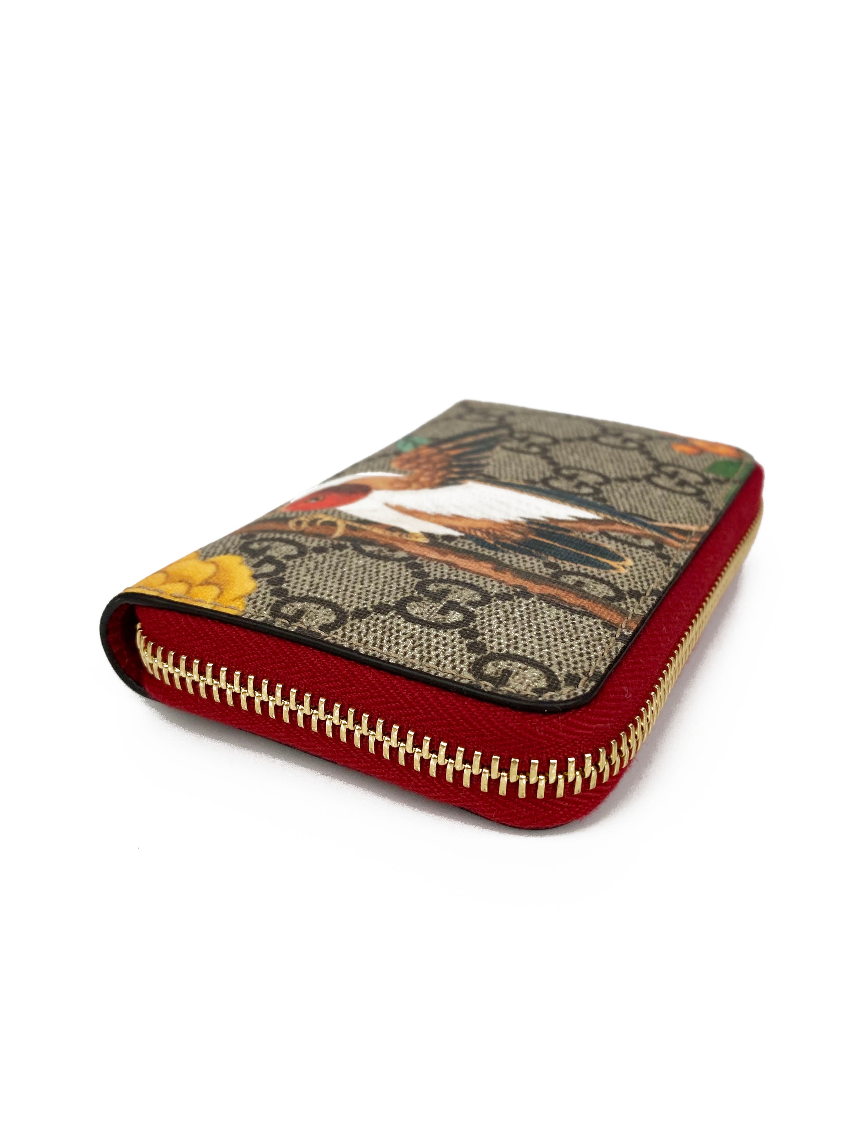 Gucci GG Supreme Tian Card Holder Wallet - Luxury Slim ID Credit Card Case for Women & Men - Perfect for Travel, Business & Everyday Use