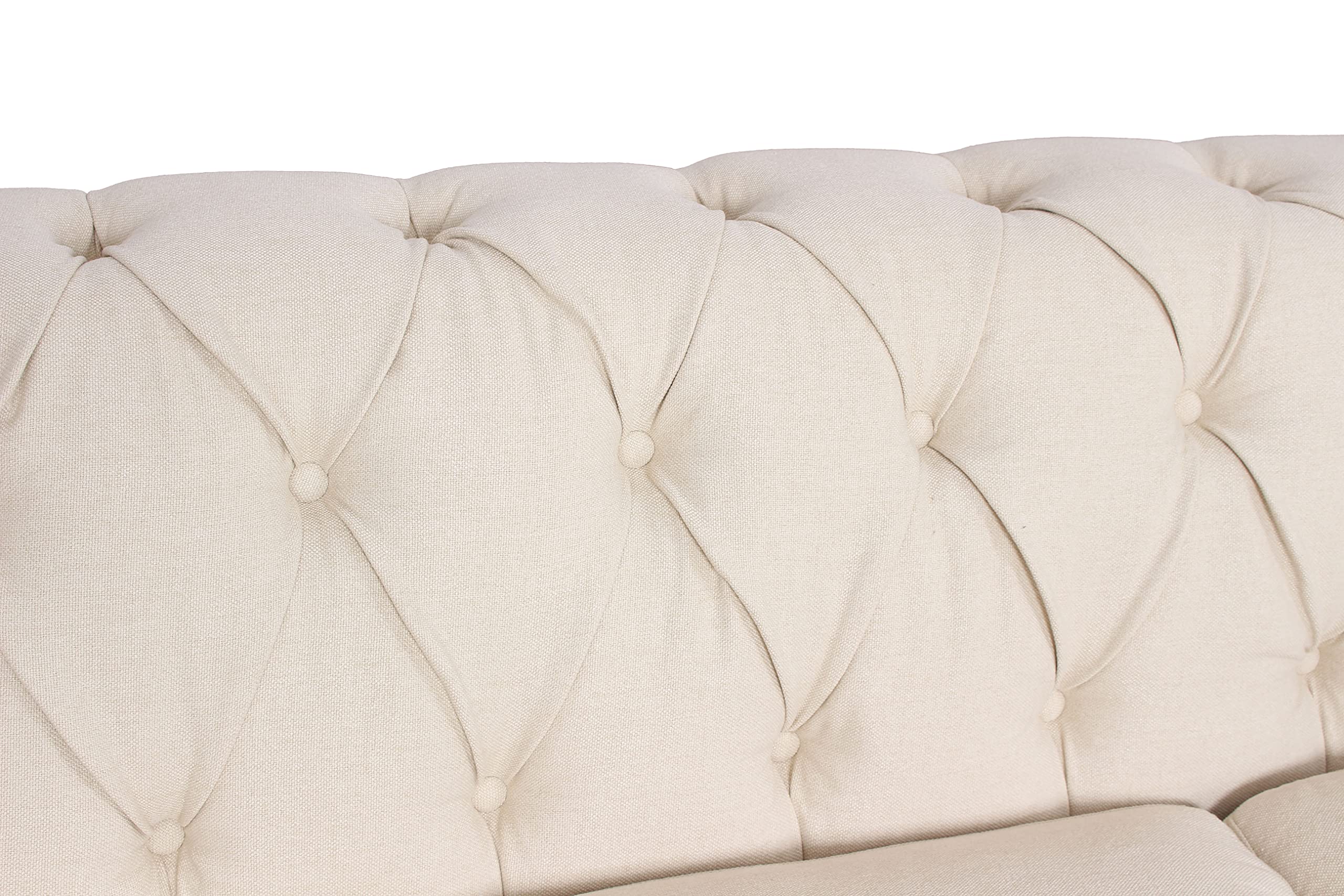 Chesterfield Sofa with Nail-Head Trim - Modern Fabric Tufted Couch for Living Room & Office - Elegant Accent Chair Set - Perfect for Home Decor, Lounge & Entertainment Spaces