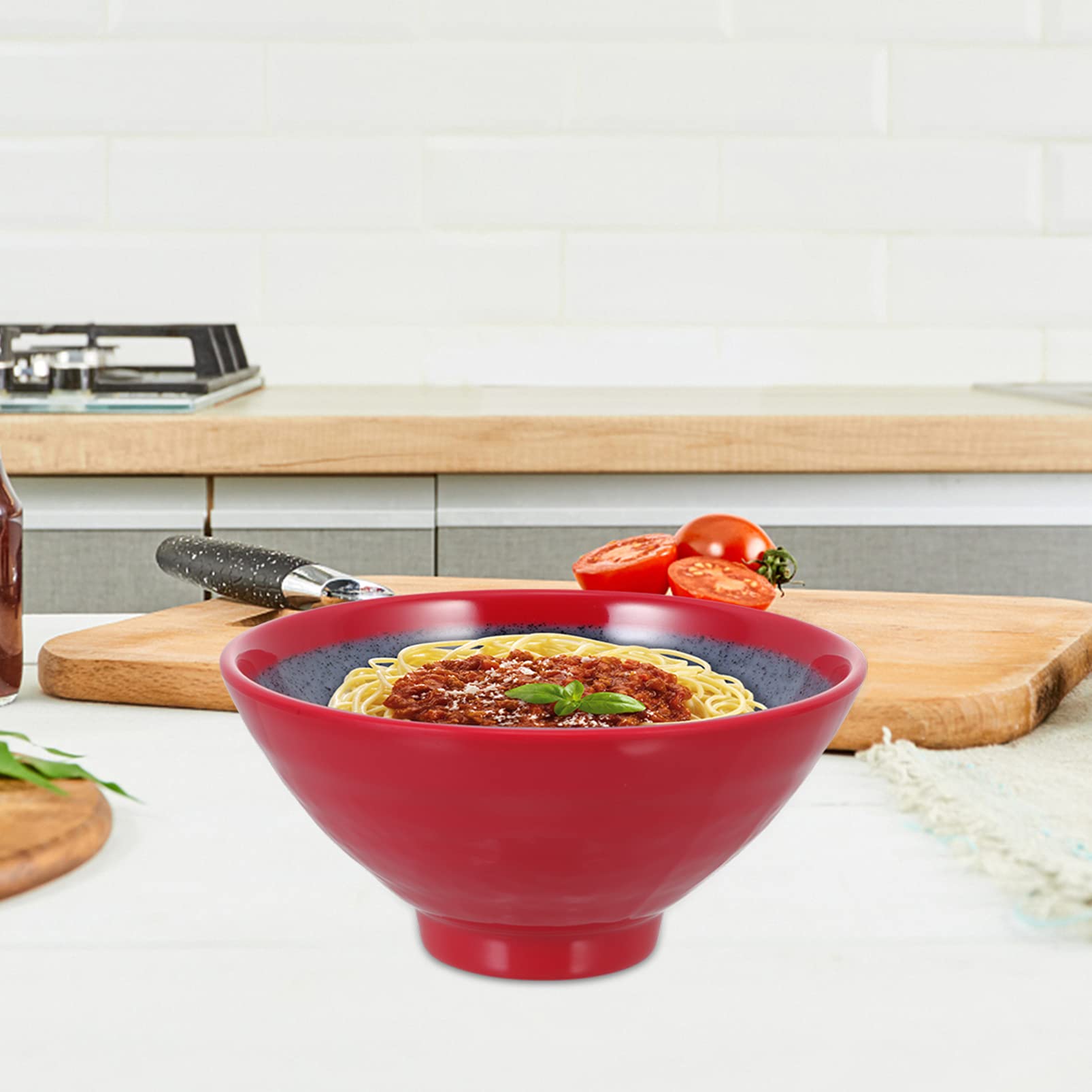 Hemoton 1-Piece Melamine Noodle Bowl - Durable Rice & Soup Bowl for Kitchen, Ramen, Dessert - Microwave Safe & Lightweight Tableware for Home, Restaurants, and Outdoor Dining