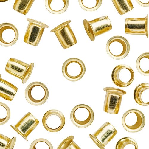 WidgetCo 7mm Brass Shelf Pin Sleeves - 250 Pack | Durable Cabinet Hardware for DIY Furniture & Closet Organization | Perfect for Bookshelves, Kitchen Cabinets and Wardrobe Systems