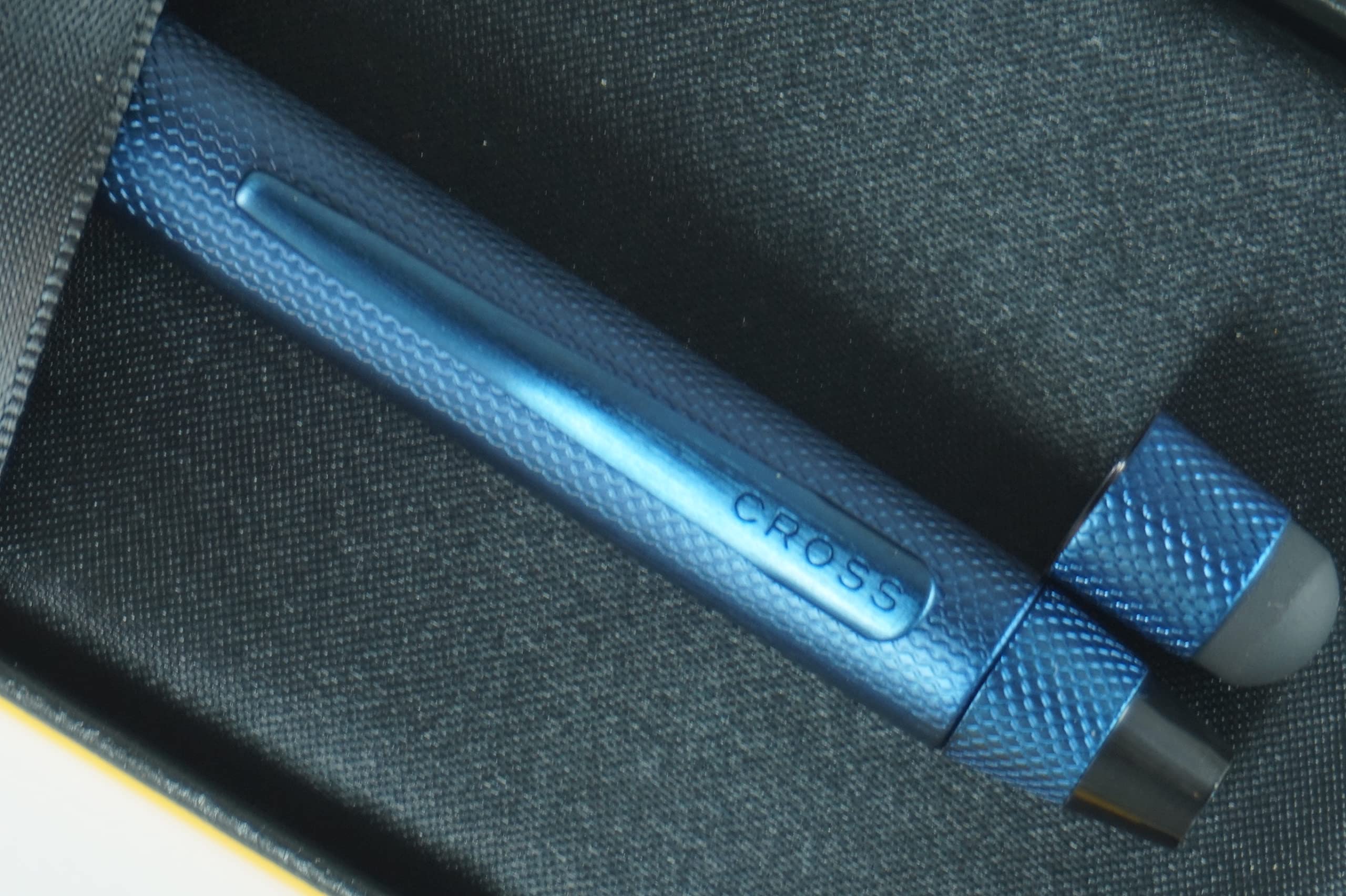 Cross Tech3+ Multi-Function Pen - 0.5mm Pencil, Black & Red Ink Refills, Brushed Dark Blue Diamond Barrel with Interchangeable Caps | Perfect for Office, School & Professional Use