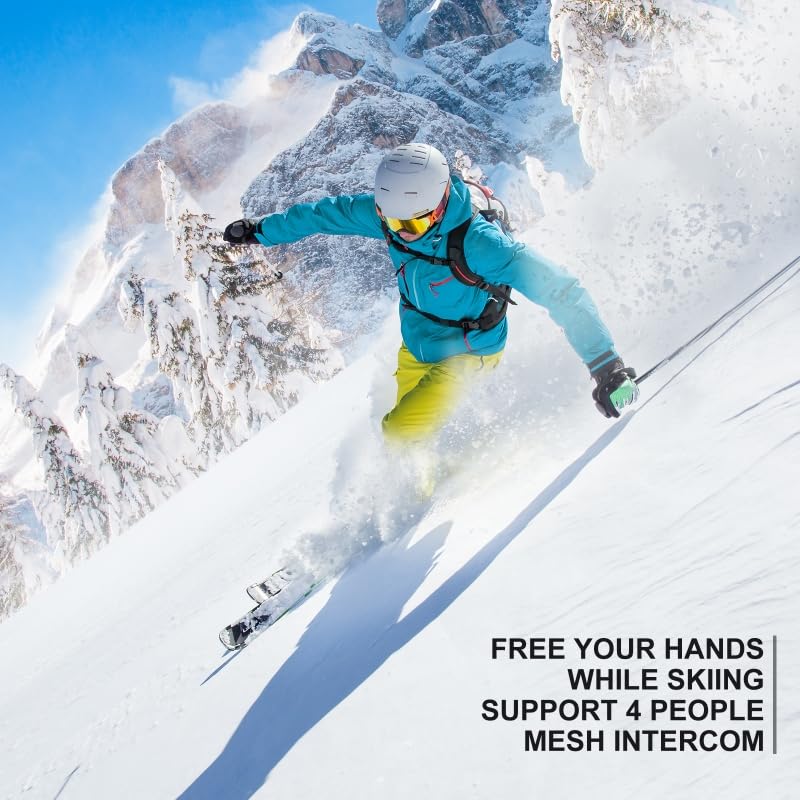 S2 Professional Wireless Intercom System for Skiing, Snowboarding & Cycling - Hands-Free Bluetooth Helmet Communication, Waterproof, HiFi Sound with Noise Cancellation - Perfect for Mountain Adventures, Group Rides & Outdoor Sports