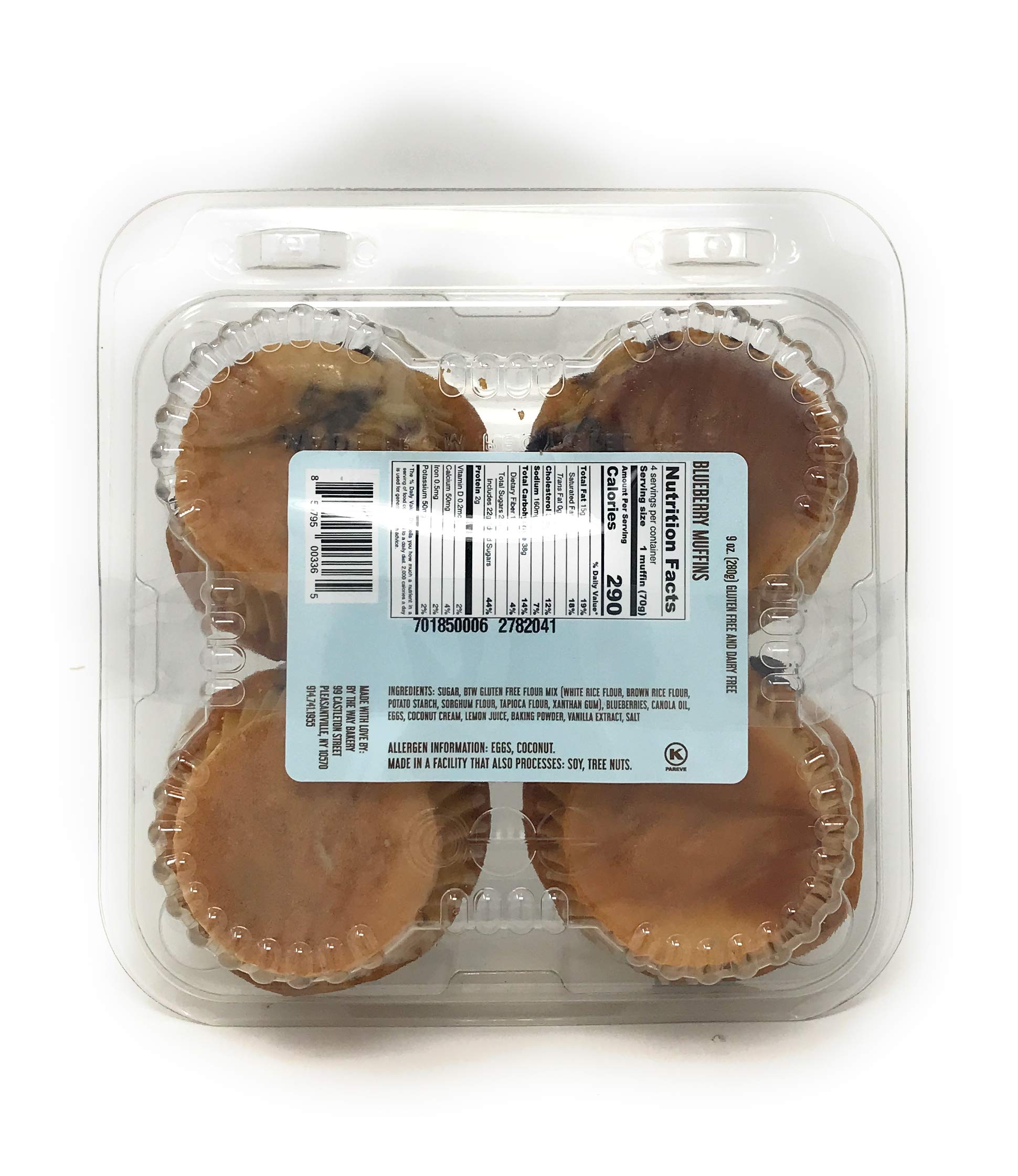 BY THE WAY BAKERY Blueberry Muffins - 15oz Pack of Fresh, Moist & Delicious Homemade-Style Muffins - Perfect for Breakfast, Snacks & Office Treats