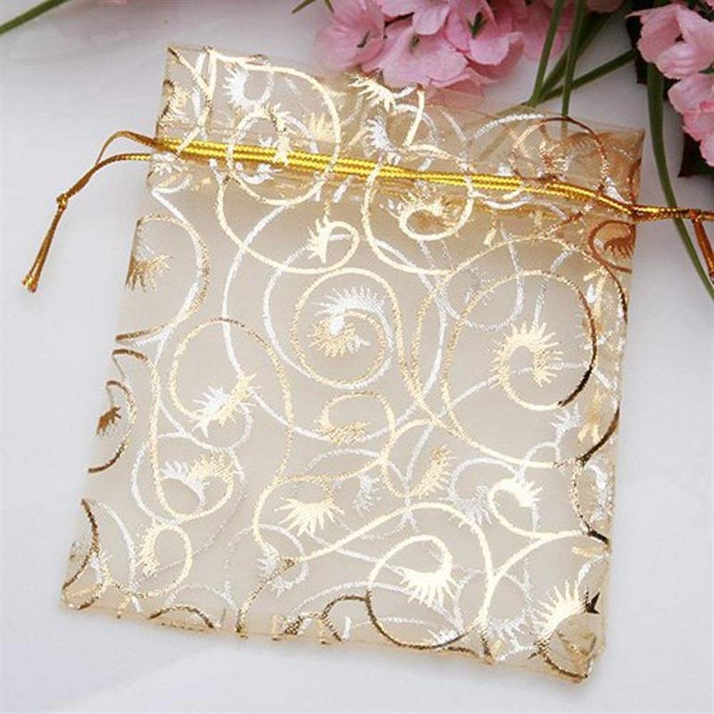 100pcs 9x12cm White Organza Bags for Wedding Favors, Jewelry Packaging, Party Decorations - Perfect for Bridal Shower, Birthday Gifts & DIY Crafts