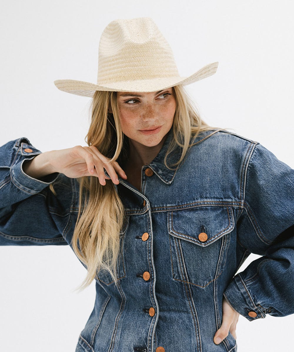 Linny Straw Cowboy Hat for Women - Western Style Sun Hat with Wide Brim - Perfect for Outdoor, Beach, Rodeo & Country Music Festivals