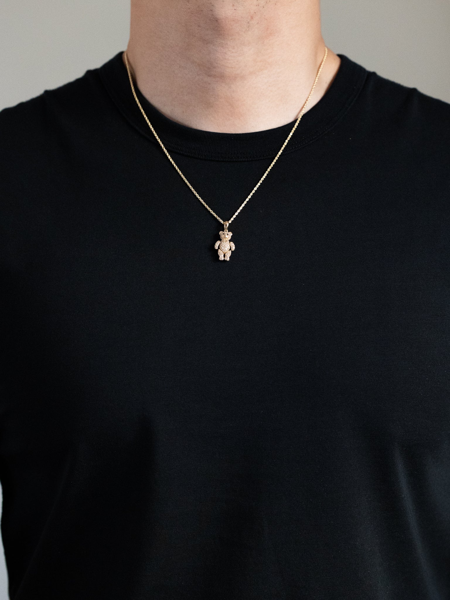 14K Gold CZ Moving Teddy Bear Pendant Necklace - Elegant Jewelry Gift for Women, Girls (Model PT2652) | Perfect for Birthdays, Anniversaries & Valentine's Day Gifts