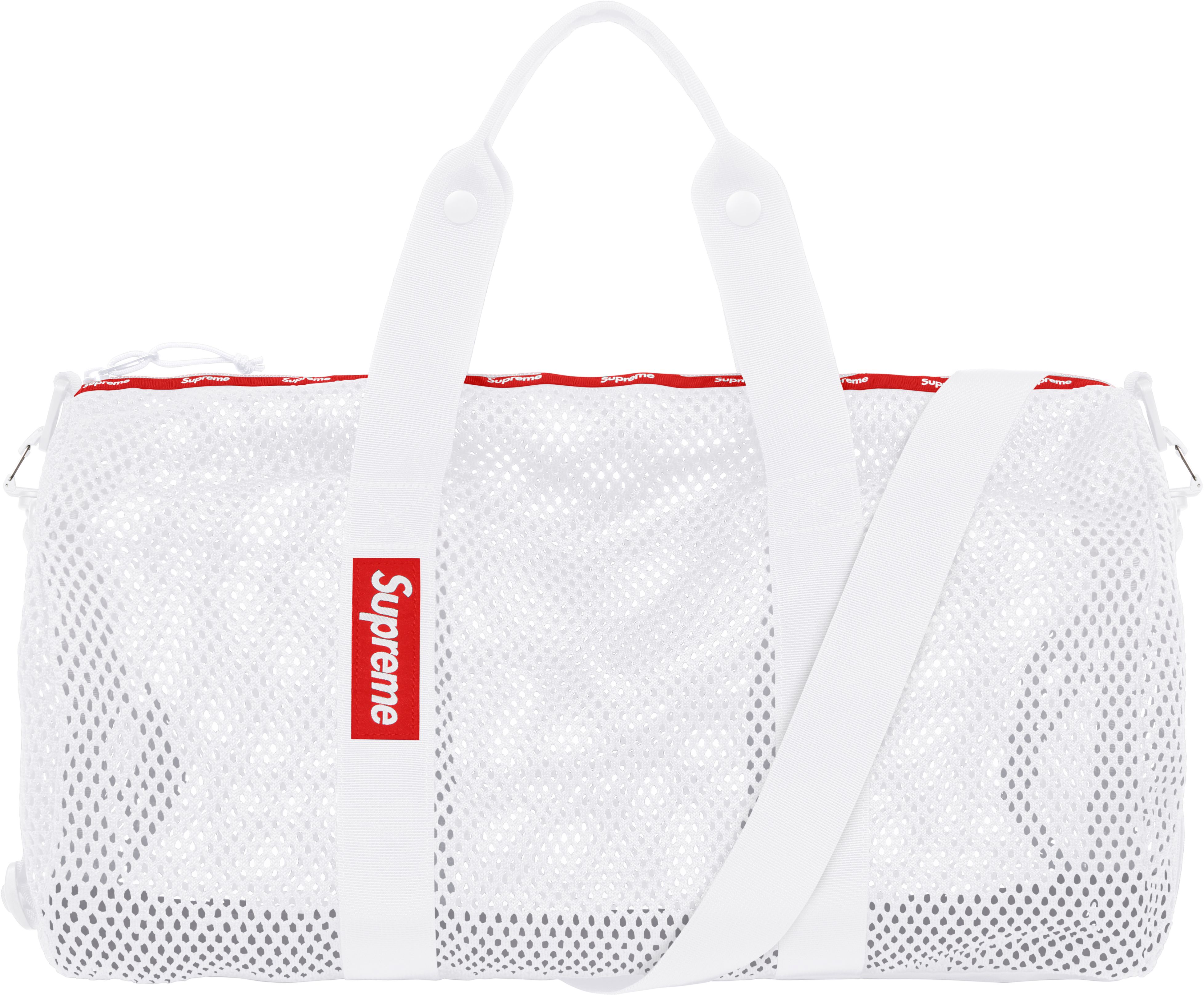 Supreme Mesh Duffle Bag - Large White Gym Bag for Men & Women - Perfect for Travel, Sports, Gym, and Workout Gear Storage