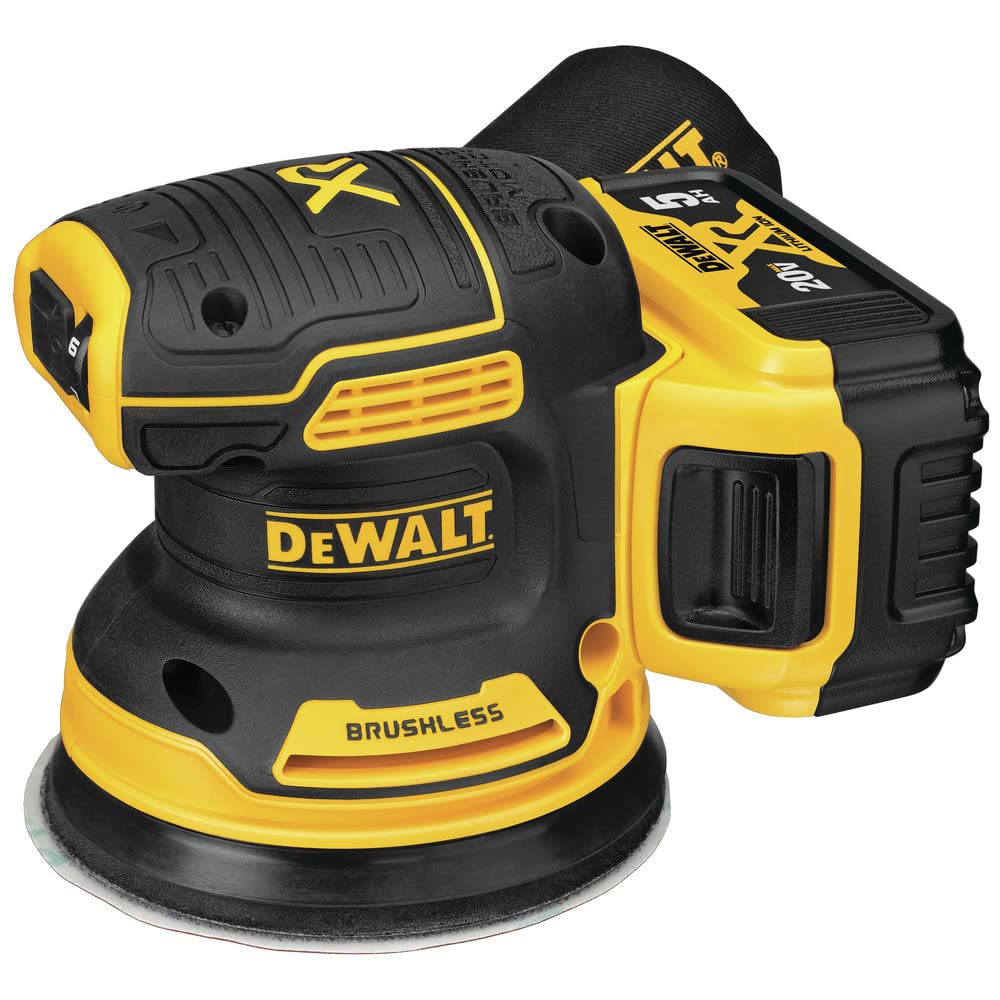 DEWALT 20V MAX Cordless Random Orbital Sander Kit (DCW210P1) - Perfect for Woodworking, Sanding, and DIY Projects