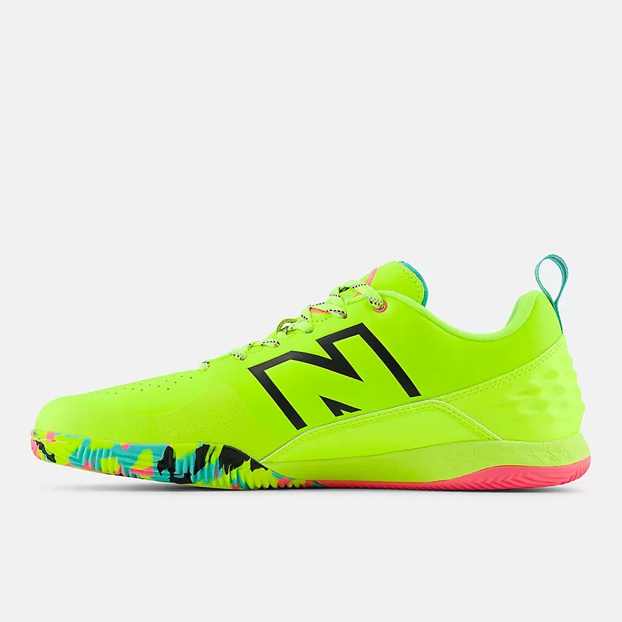 New Balance Audazo V6 Pro IN Football Cleats - High-Performance Soccer Shoes for Men in Fluorescent Yellow | Perfect for Turf & Artificial Grass Fields