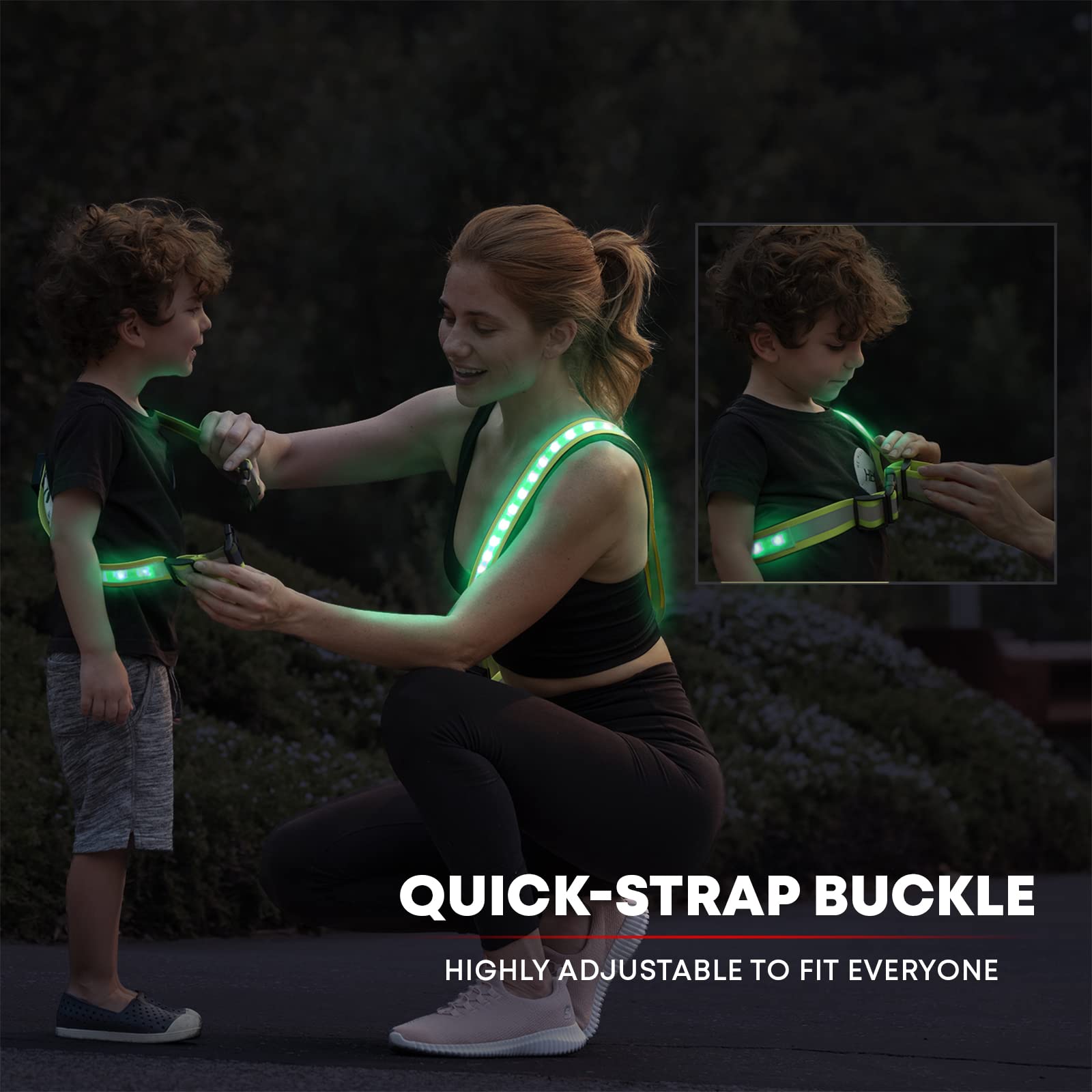 Illumiseen LED Belt - 8 Colors, 2 Modes, USB Rechargeable for Night Running & Safety