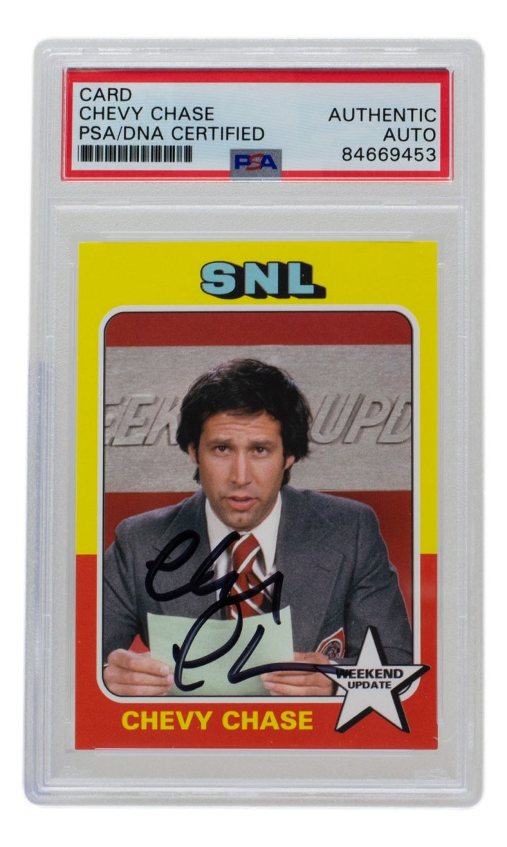 Chevy Chase Autographed SNL Weekend Update Trading Card with PSA/DNA Certification - Perfect for Collectors, Comedy Fans & Memorabilia Enthusiasts