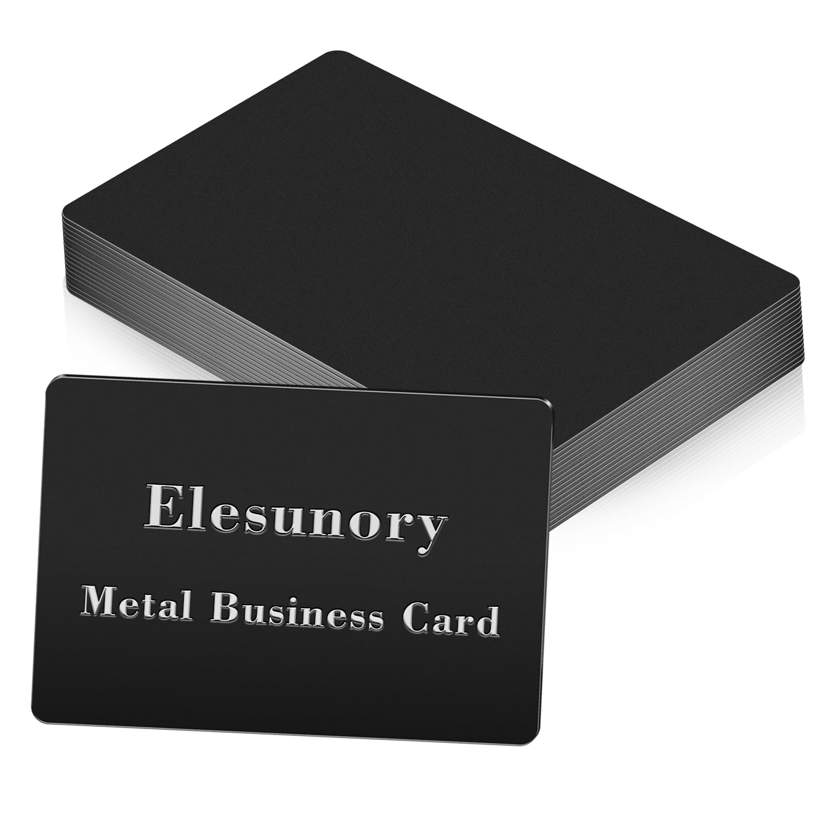 15 Pack 1mm Thick Black Aluminum Business Cards - Blank Metal Cards for Laser Engraving (3.34