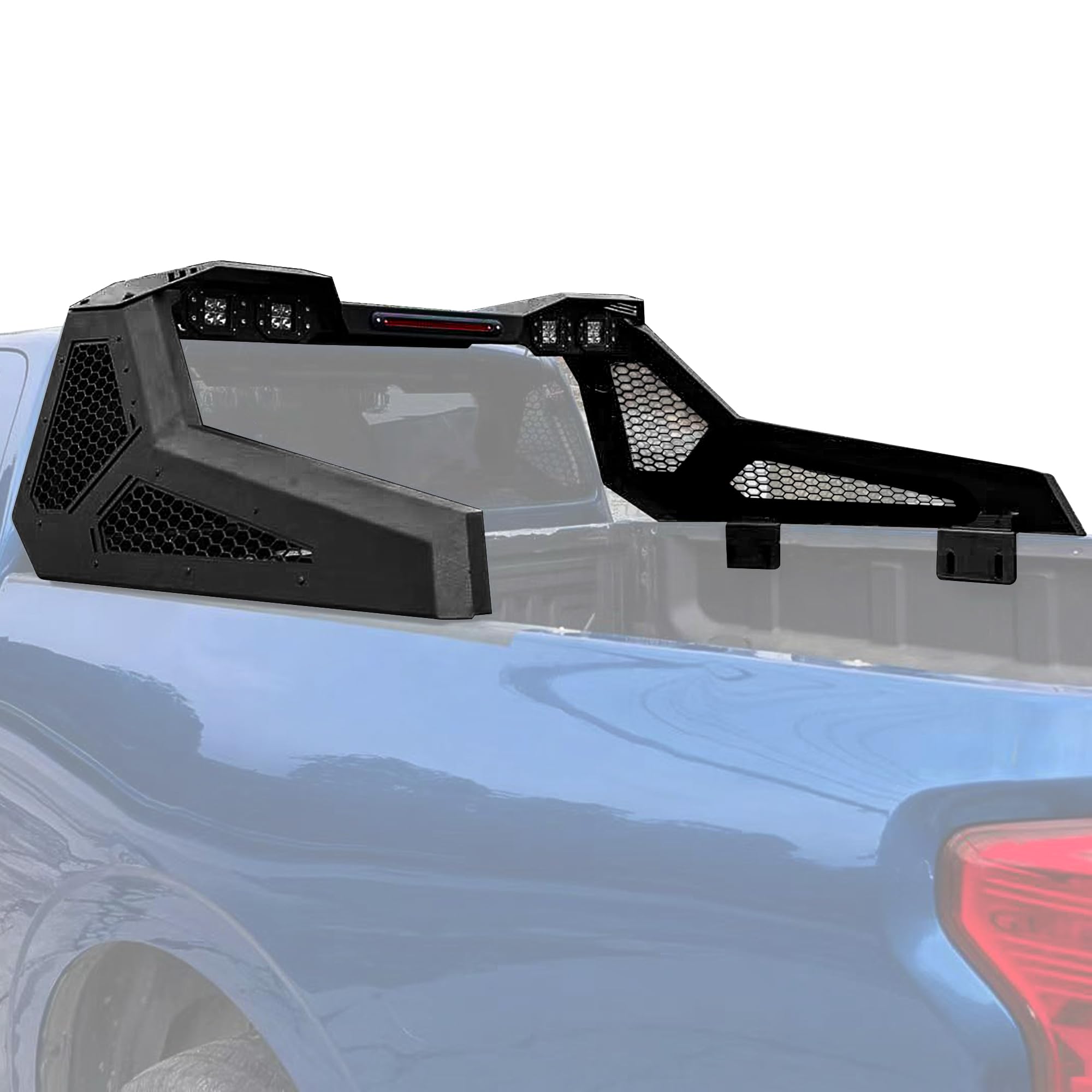 Adjustable Roll Bar with LED Lights & 3rd Brake Light for Ford F150, Chevy Silverado, GMC Sierra, Dodge Ram 1500, Toyota Tundra - Universal Full-Size Pickup Truck Accessory | Heavy-Duty Steel Chase Rack for Off-Roading, Work & Adventure