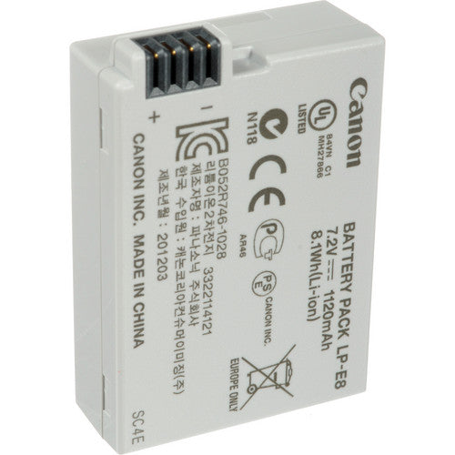 Canon LP-E8 Rechargeable Lithium-Ion Battery with LC-E8E Charger - Compatible with Canon Cameras for Professional Photography & Videography